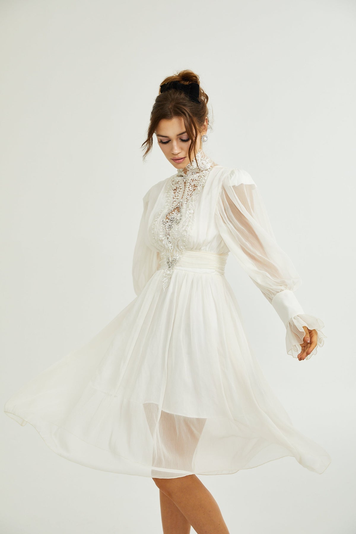 Mirage lace-detail embellished dress (Final Sale-US Only)