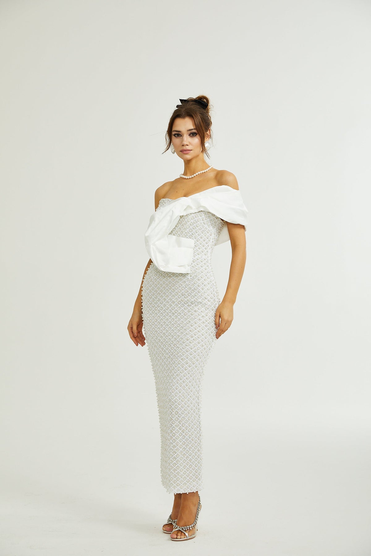 Maura faux-pearl off-shoulder dress (Final Sale-US Only)