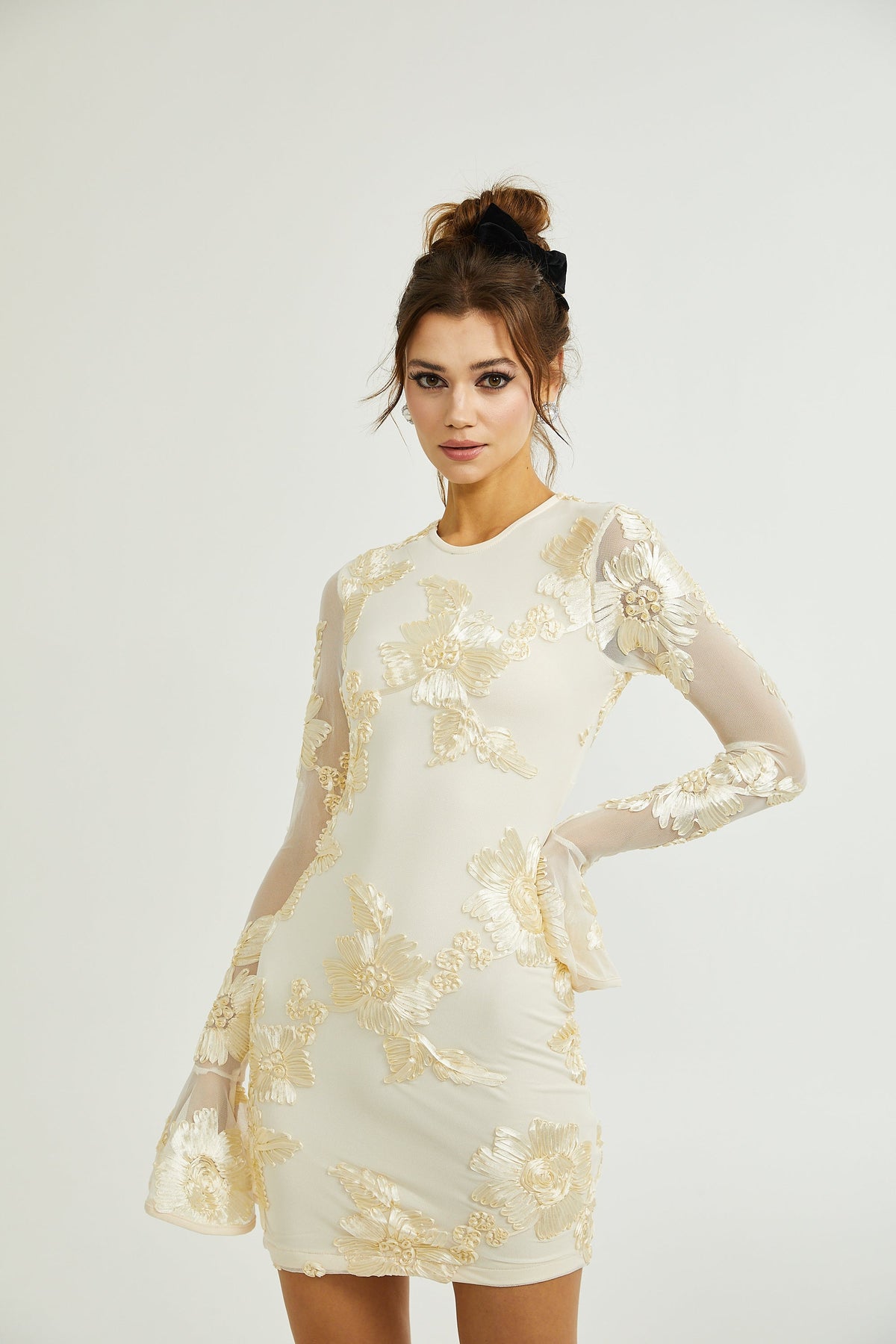 Nalini floral-embroidered open-back dress (Final Sale-US Only)