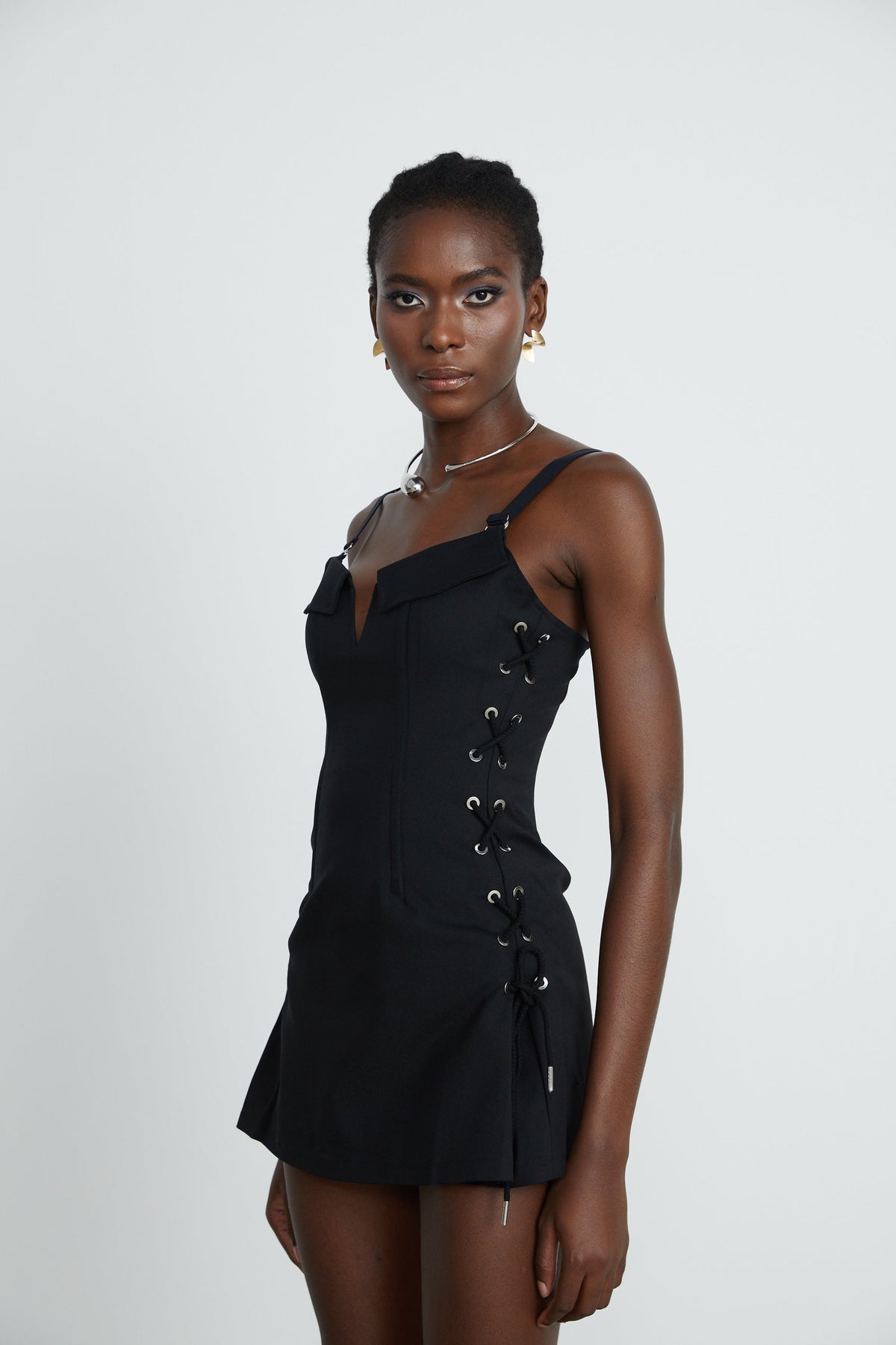 Jaina black hook & eye pocket dress (Final Sale-US Only)