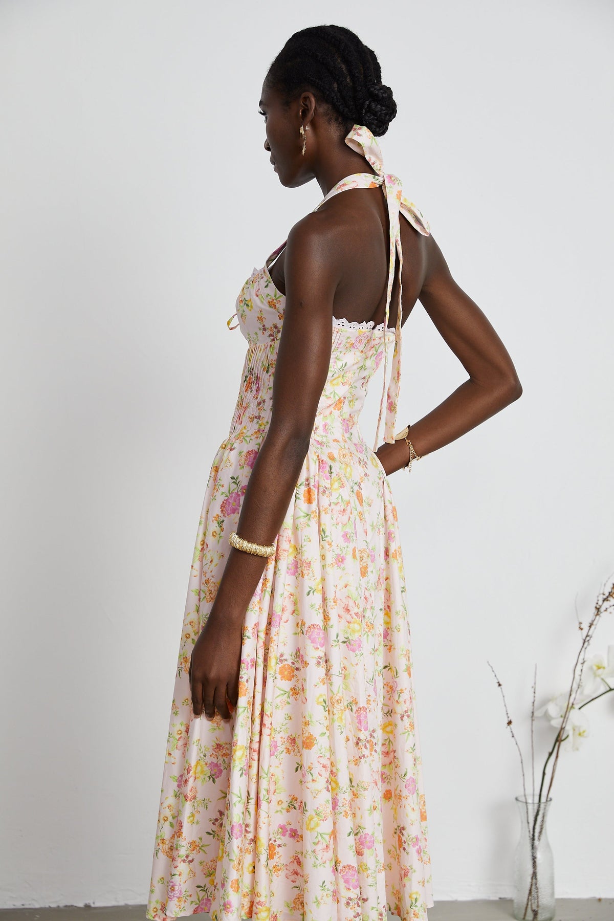 Odette floral-print halterneck midi dress (Final Sale)