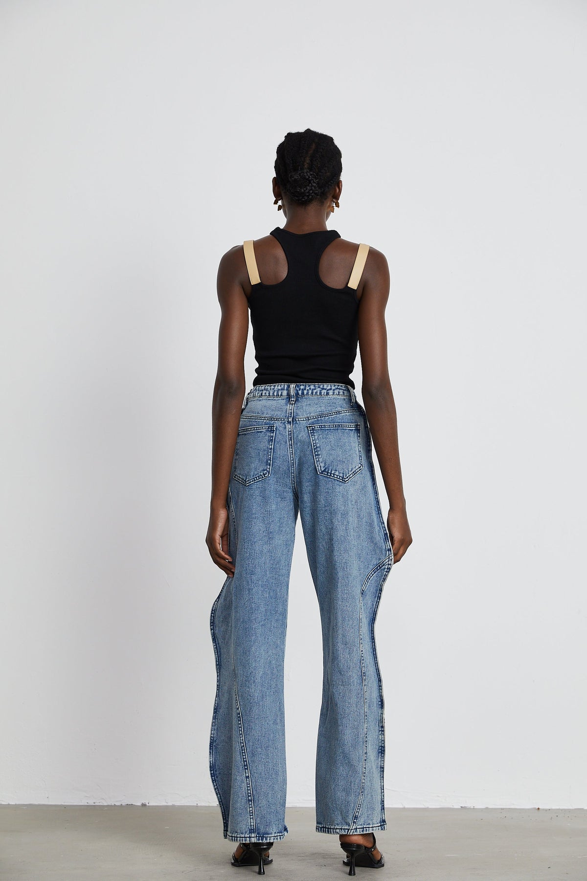 Brigitte asymmetrical wide-leg jeans