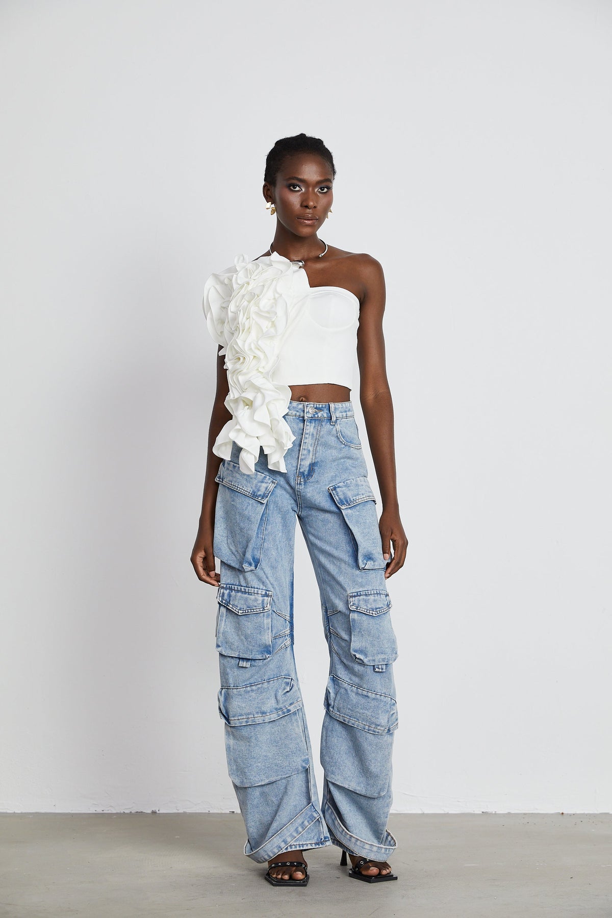Lucie white floral-applique top (Final Sale)
