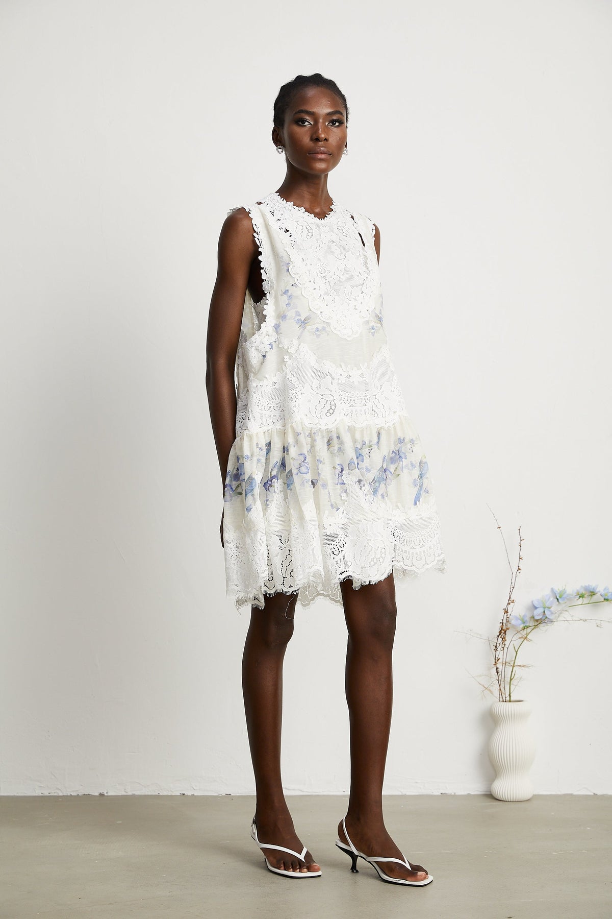 Dionne lace patch mini dress