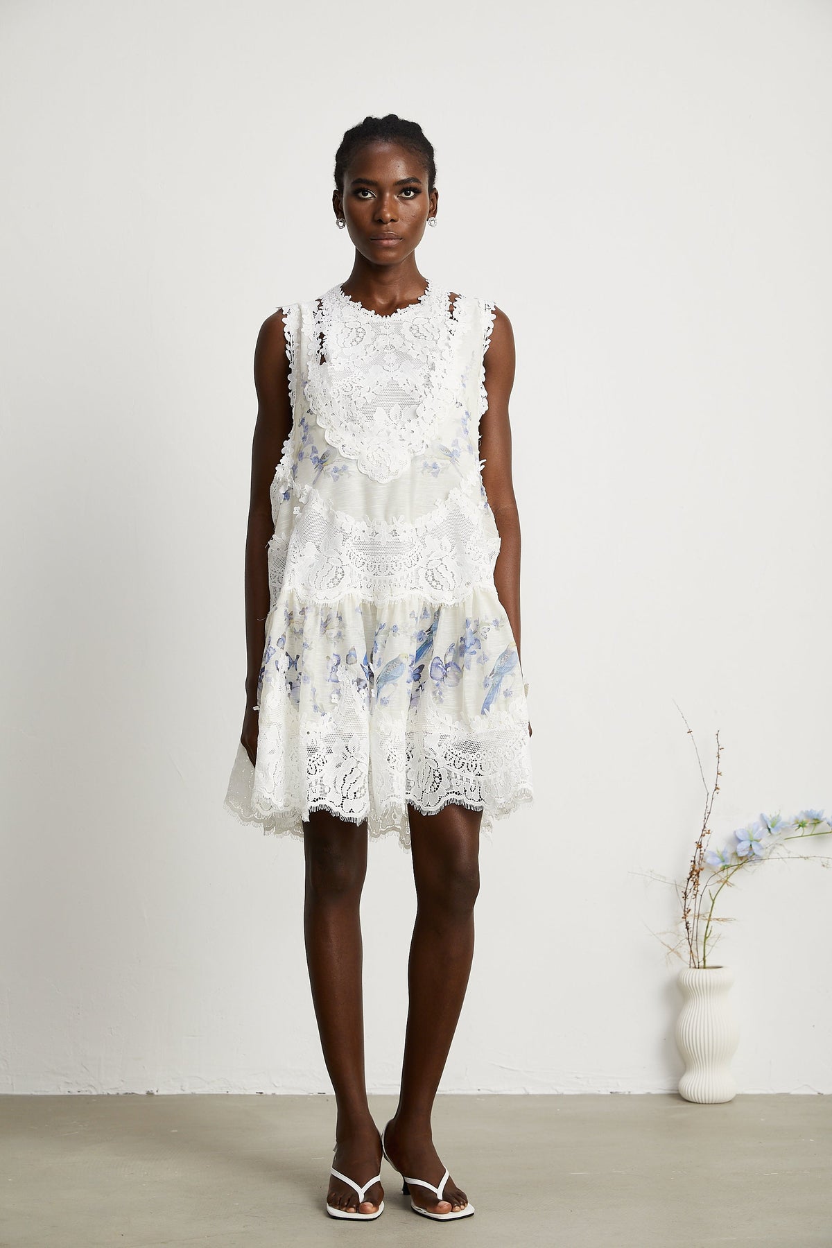 Dionne lace patch mini dress