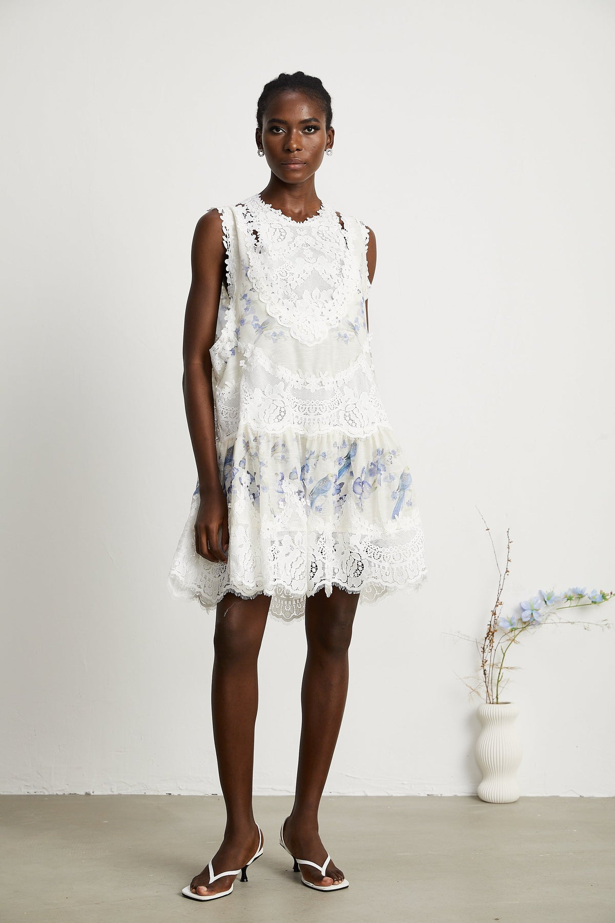 Dionne lace patch mini dress
