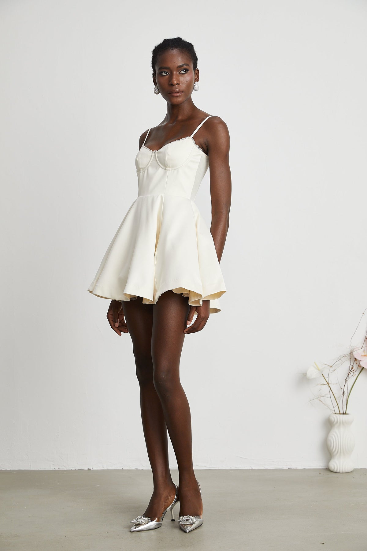 Saira tulle flared mini dress