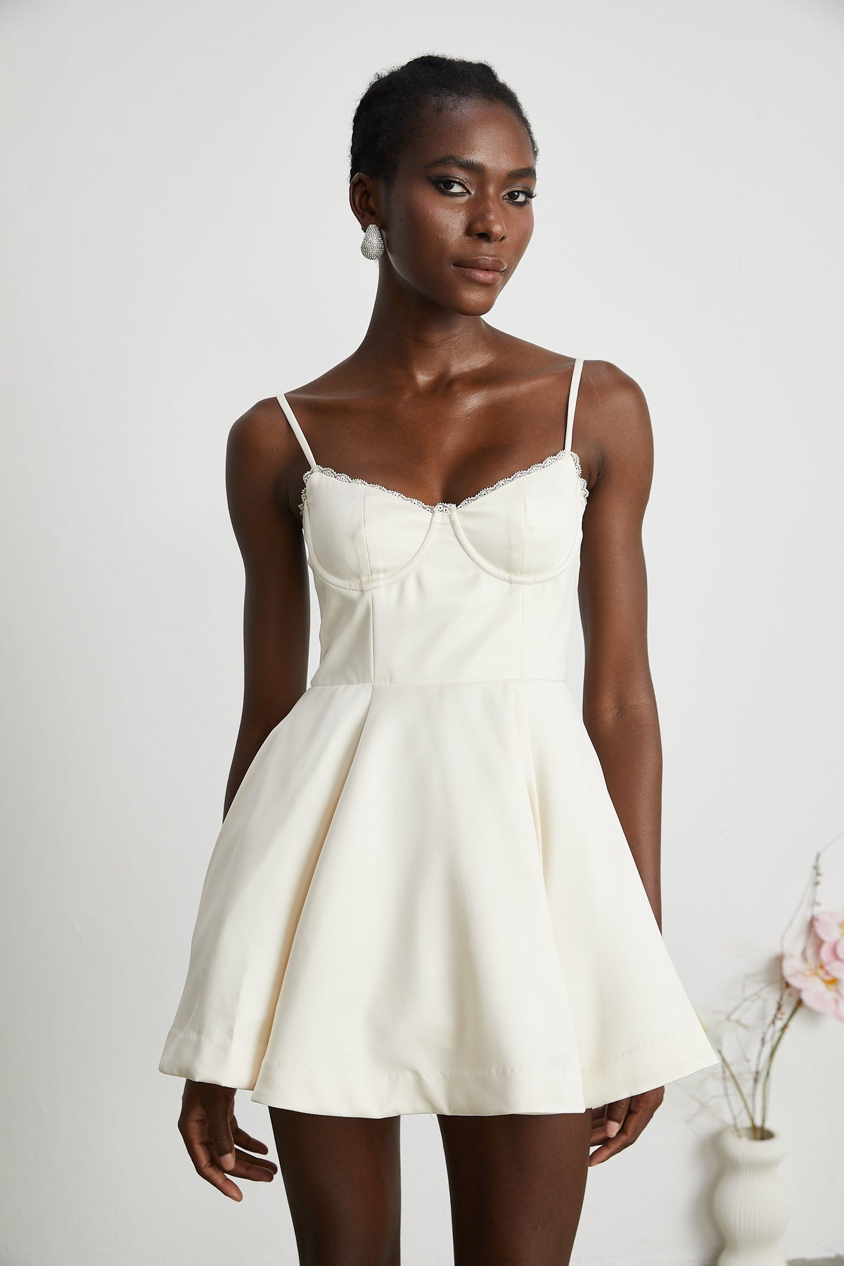 Saira tulle flared mini dress