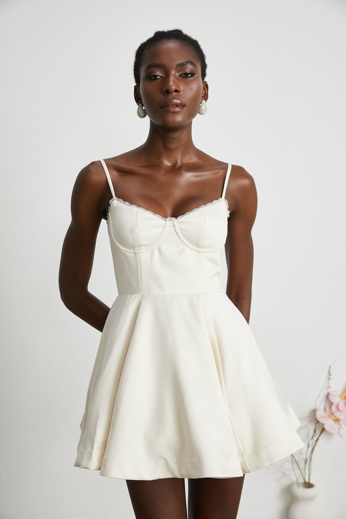 Saira tulle flared mini dress