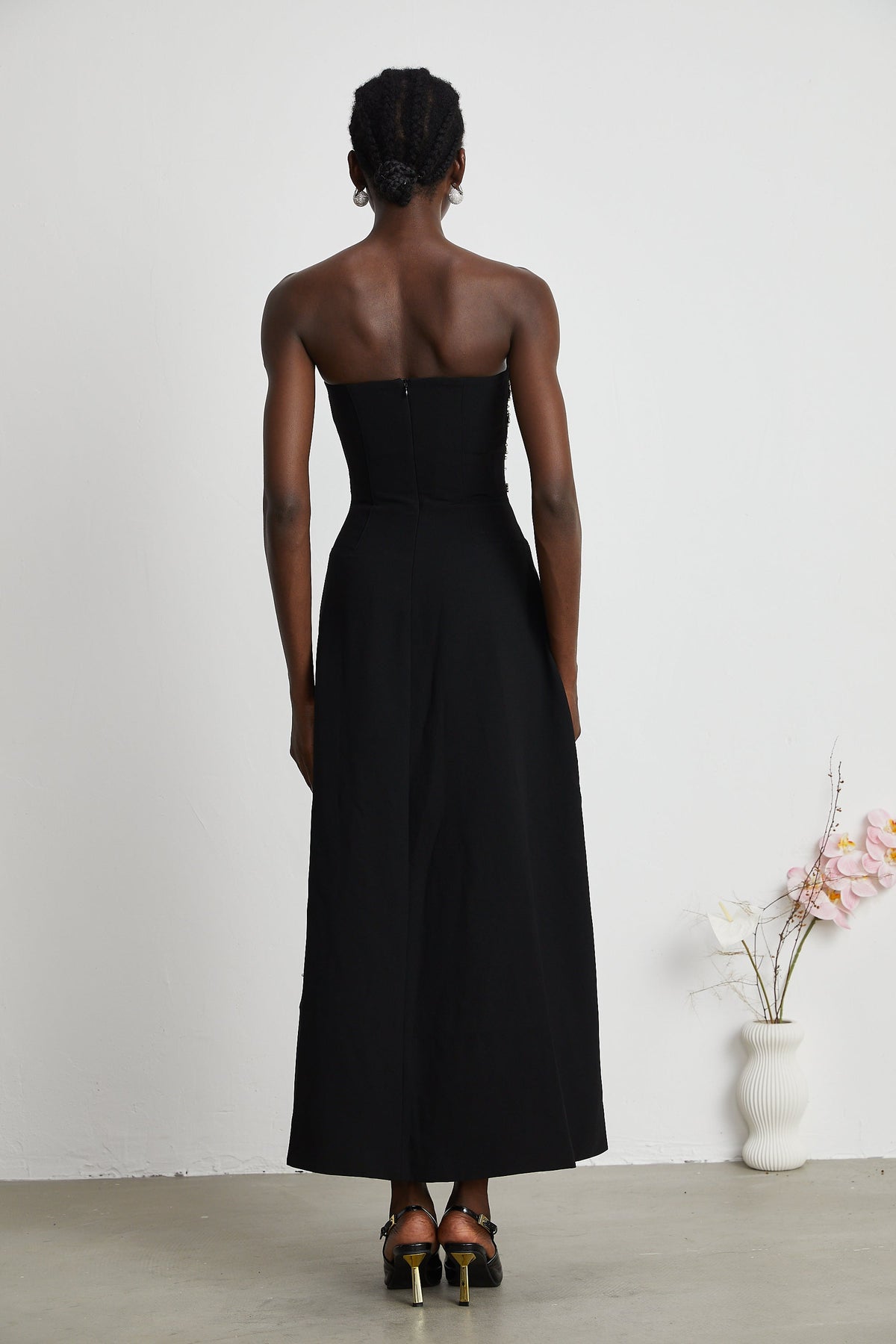 Melisande black embellished maxi dress