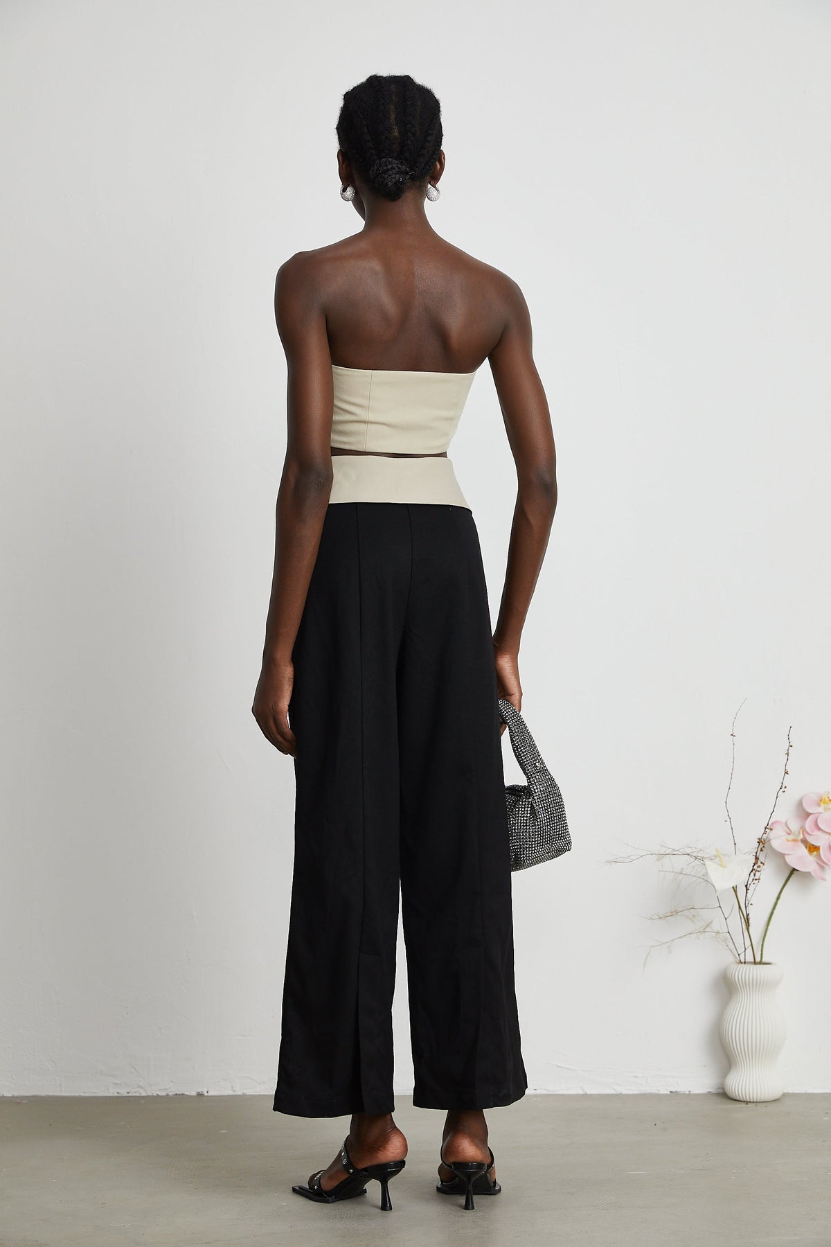 Naomi crop top & trousers matching set