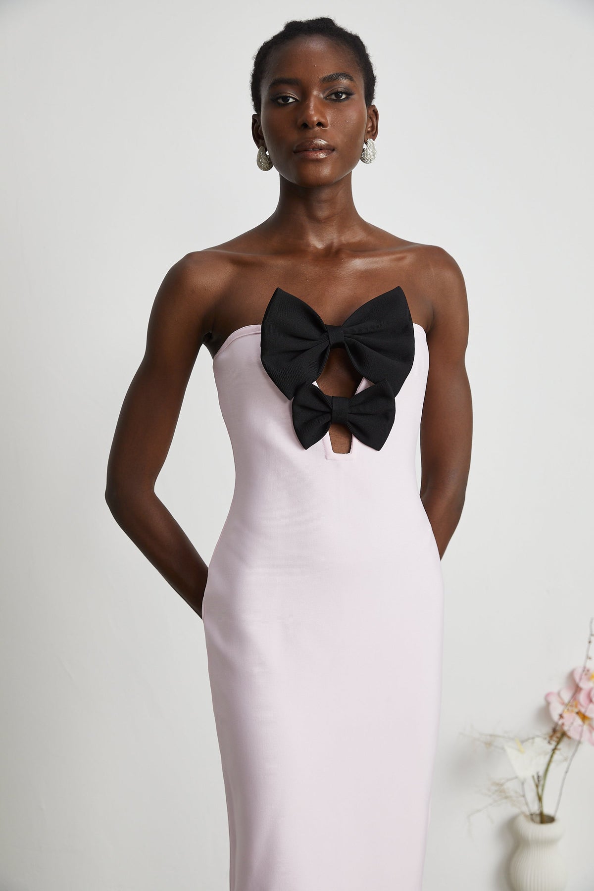 Étaín pink bowknot bandage dress