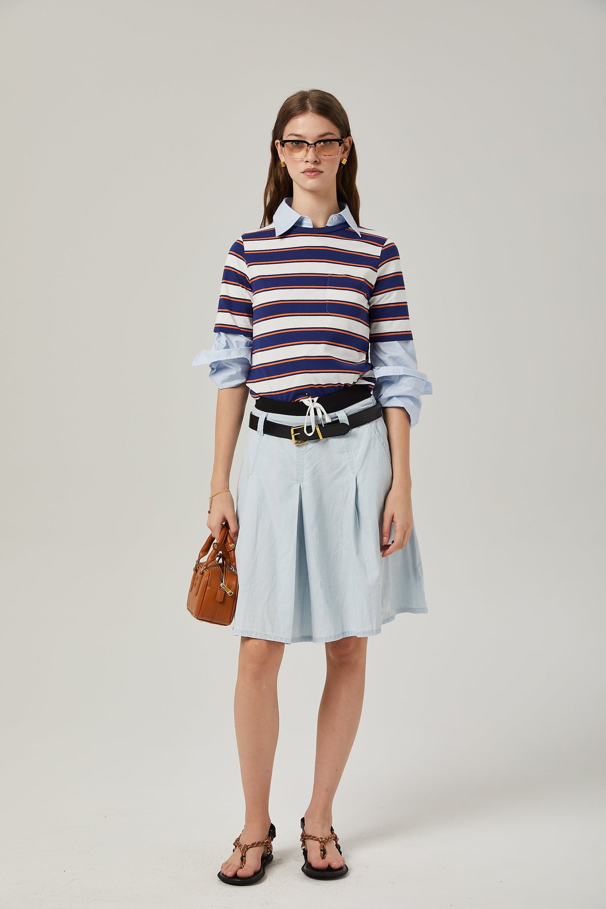 Jade stripe-print cotton T-shirt
