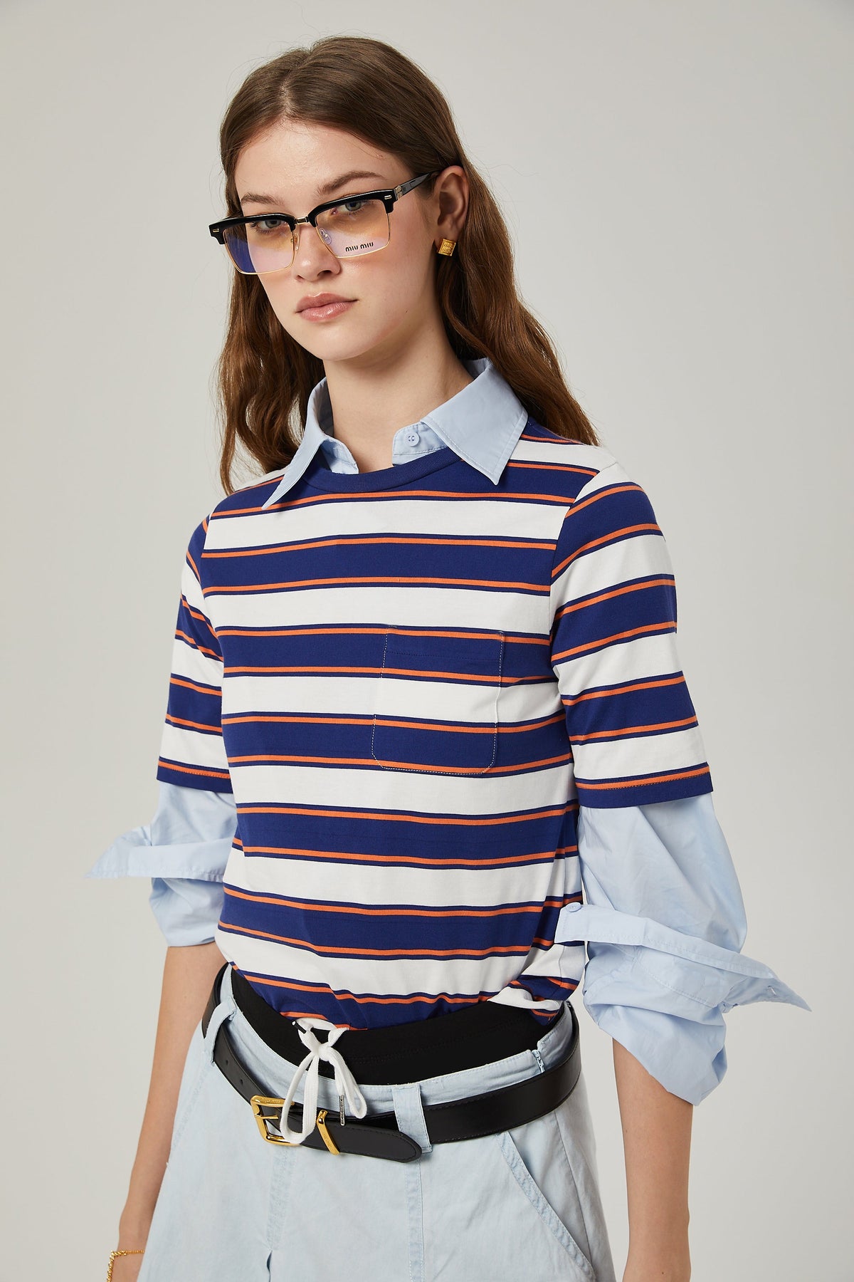 Jade stripe-print cotton T-shirt