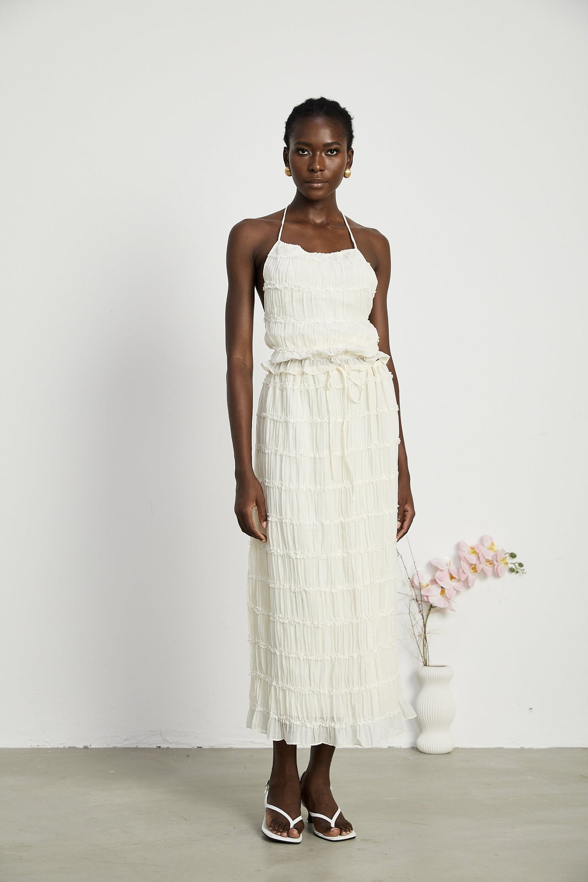 Alyssa pleated top & skirt matching set (Final Sale-US Only)