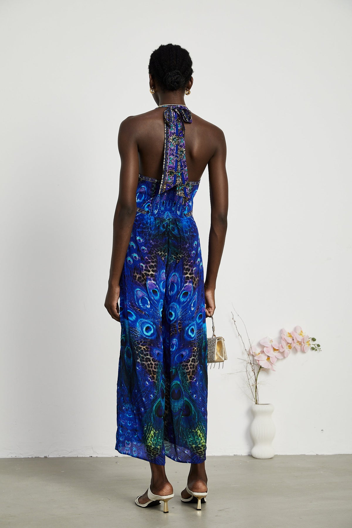 Felicia silk halterneck jumpsuit