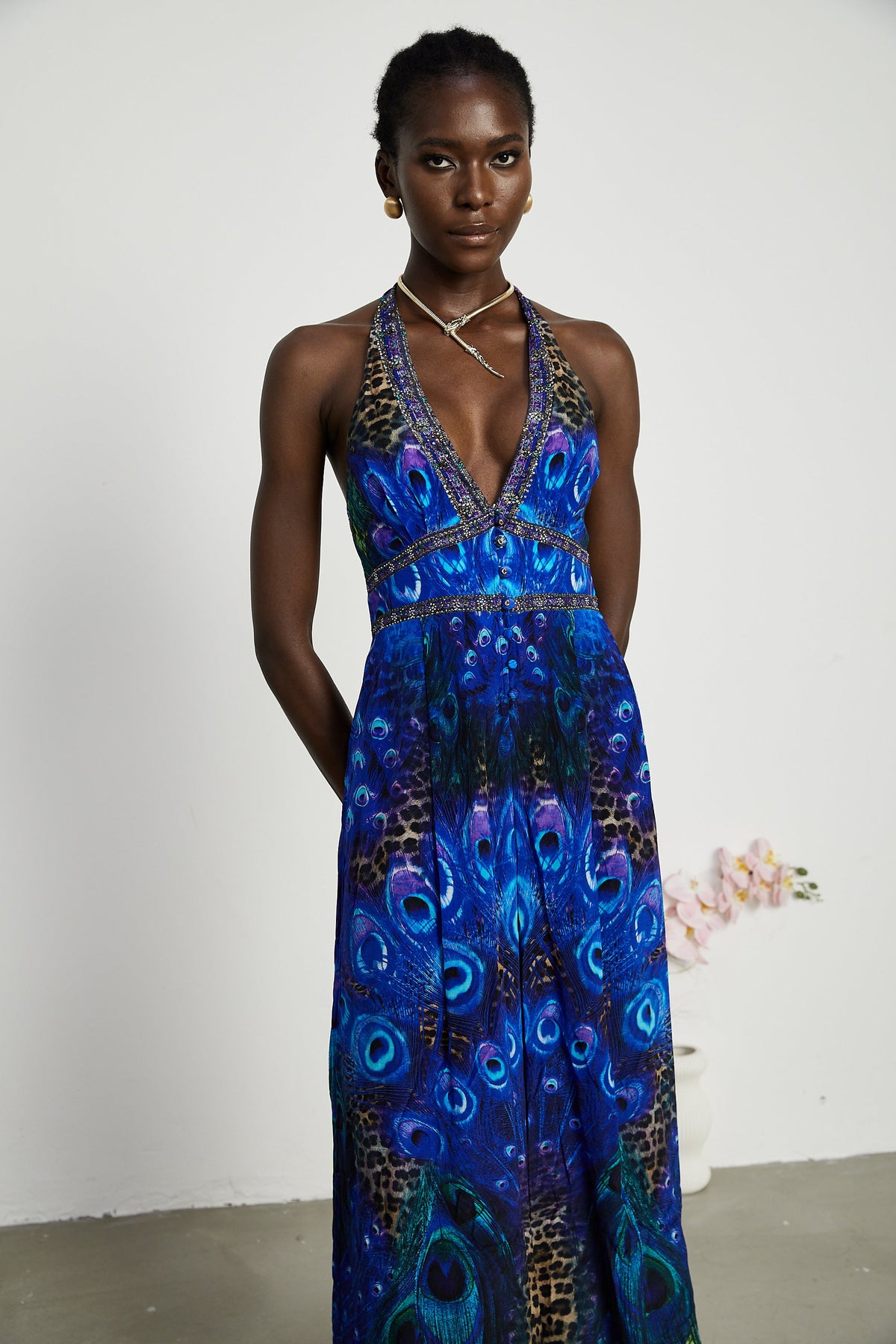 Felicia silk halterneck jumpsuit