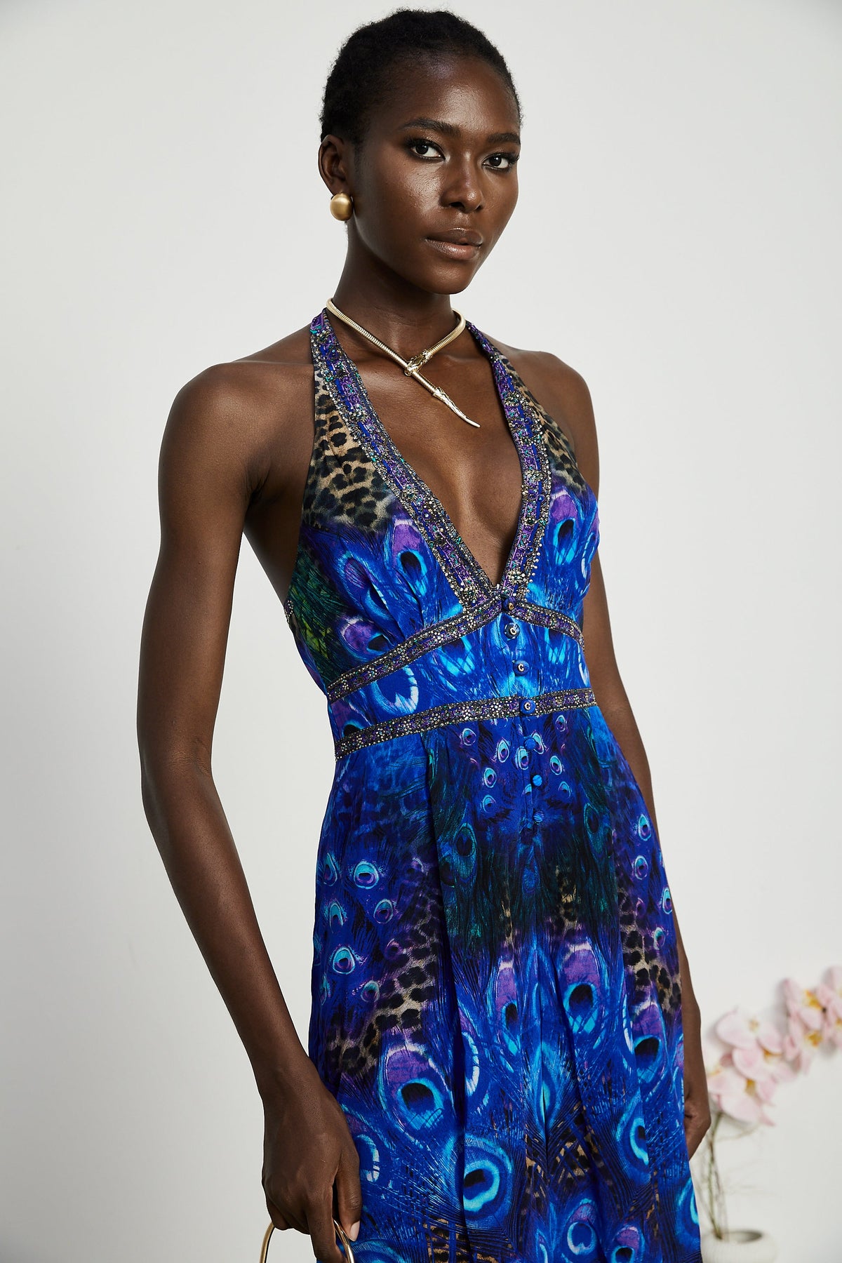 Felicia silk halterneck jumpsuit