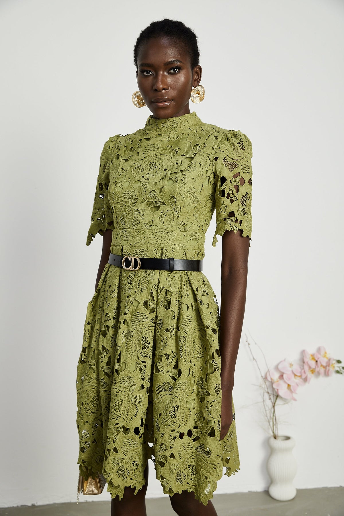Valérie cut-out embroidered mini dress