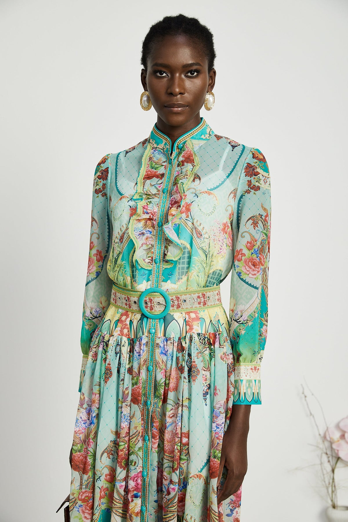 Juliette floral-print flounce-hem midi dress (Final Sale-US Only)