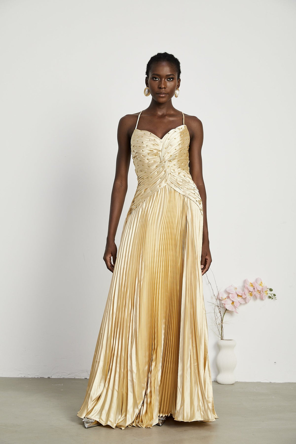 Eline pleated maxi dress (Final Sale-US Only)