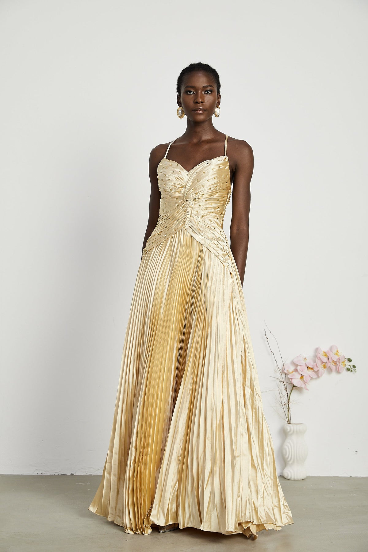 Eline pleated maxi dress (Final Sale-US Only)