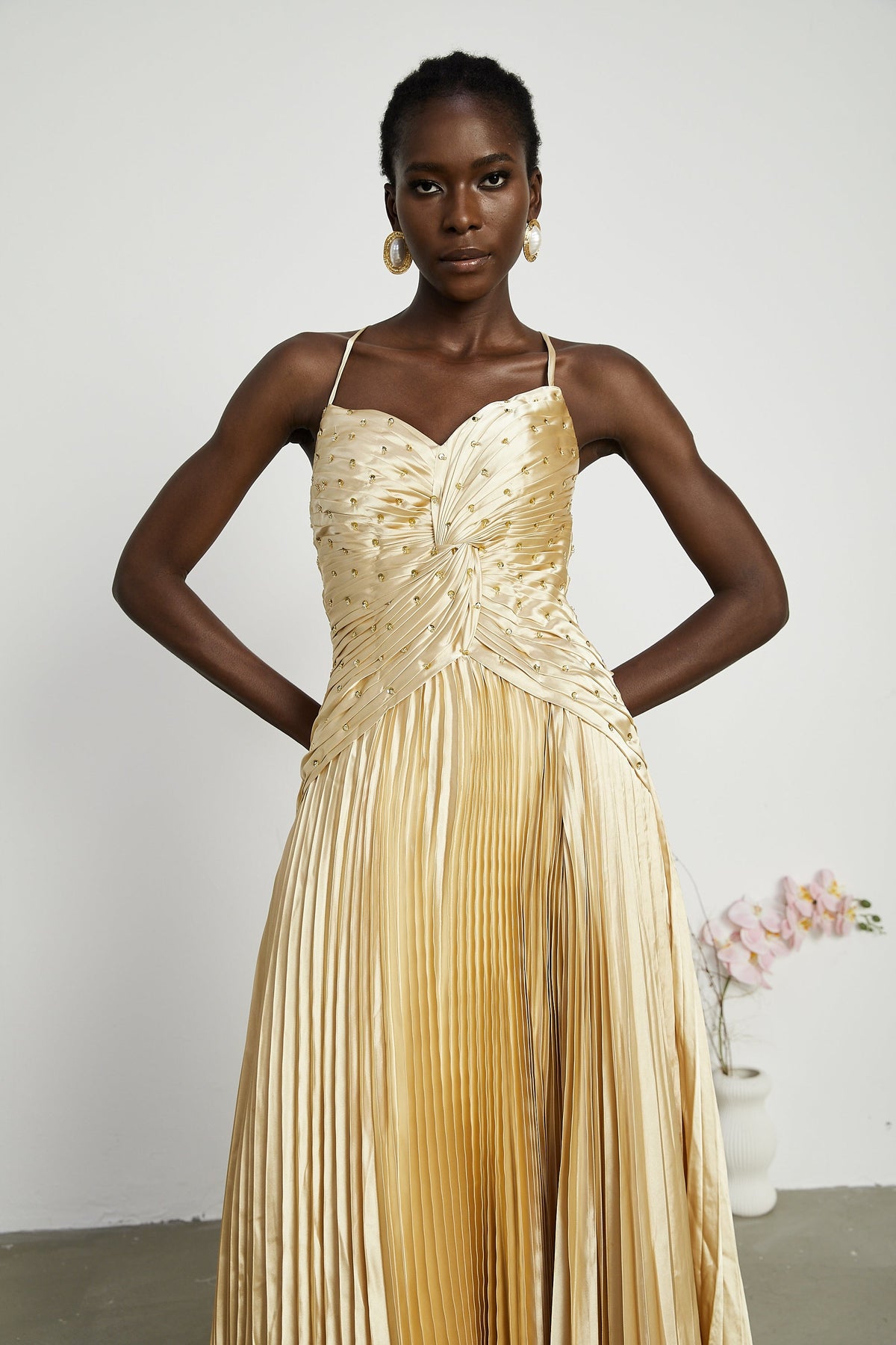 Eline pleated maxi dress (Final Sale-US Only)