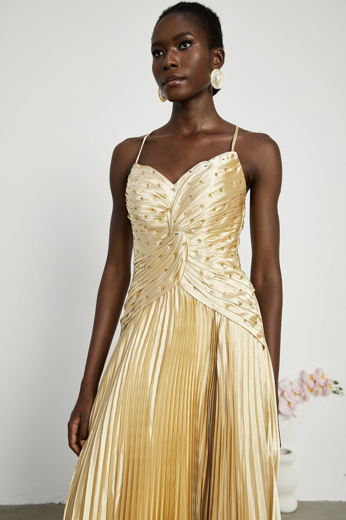 Eline pleated maxi dress (Final Sale-US Only)