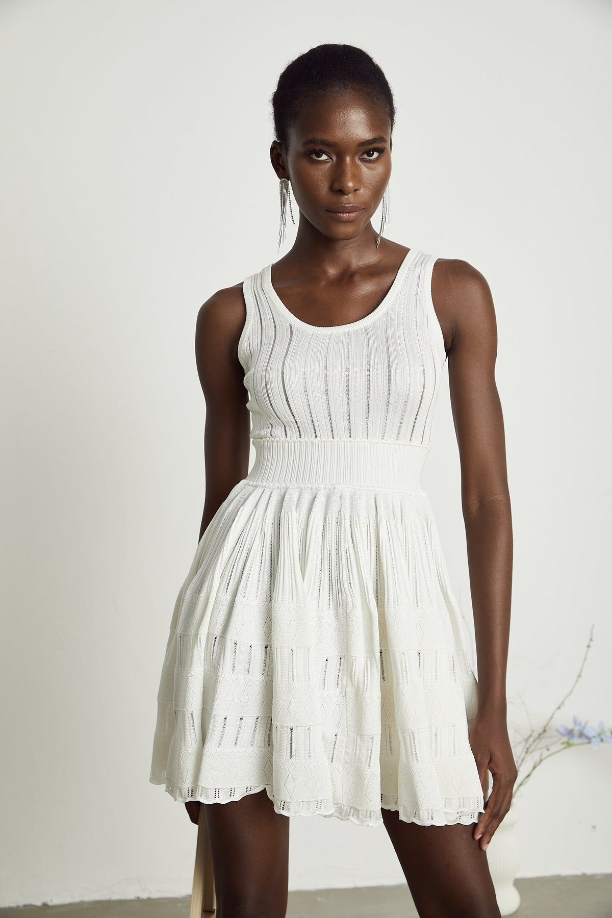 Noémie white cut-out pleated mini dress (Final Sale-US Only)