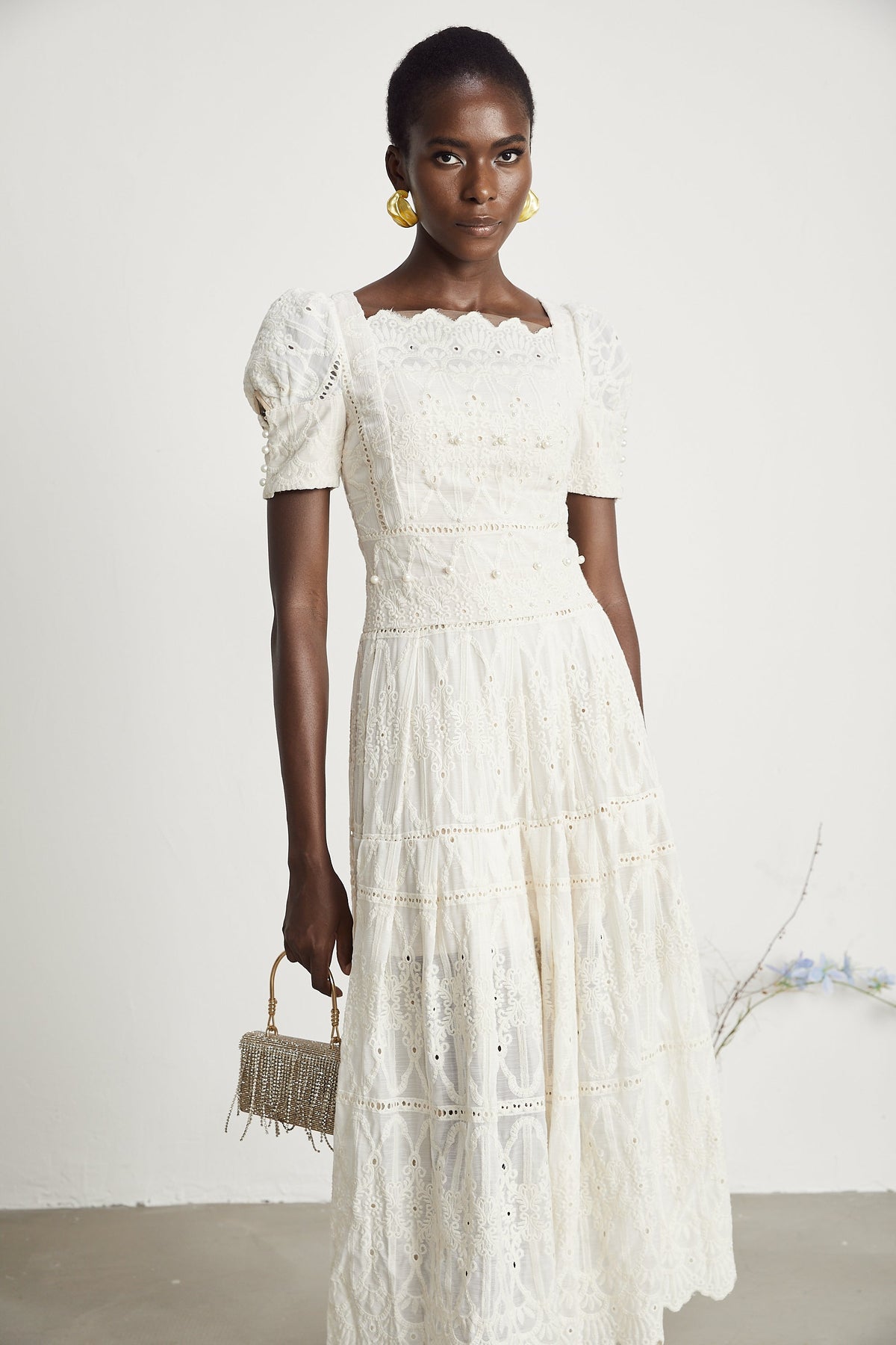 Anaïs faux-pearl embellished cut-out midi dress（Final Sale-US Only）