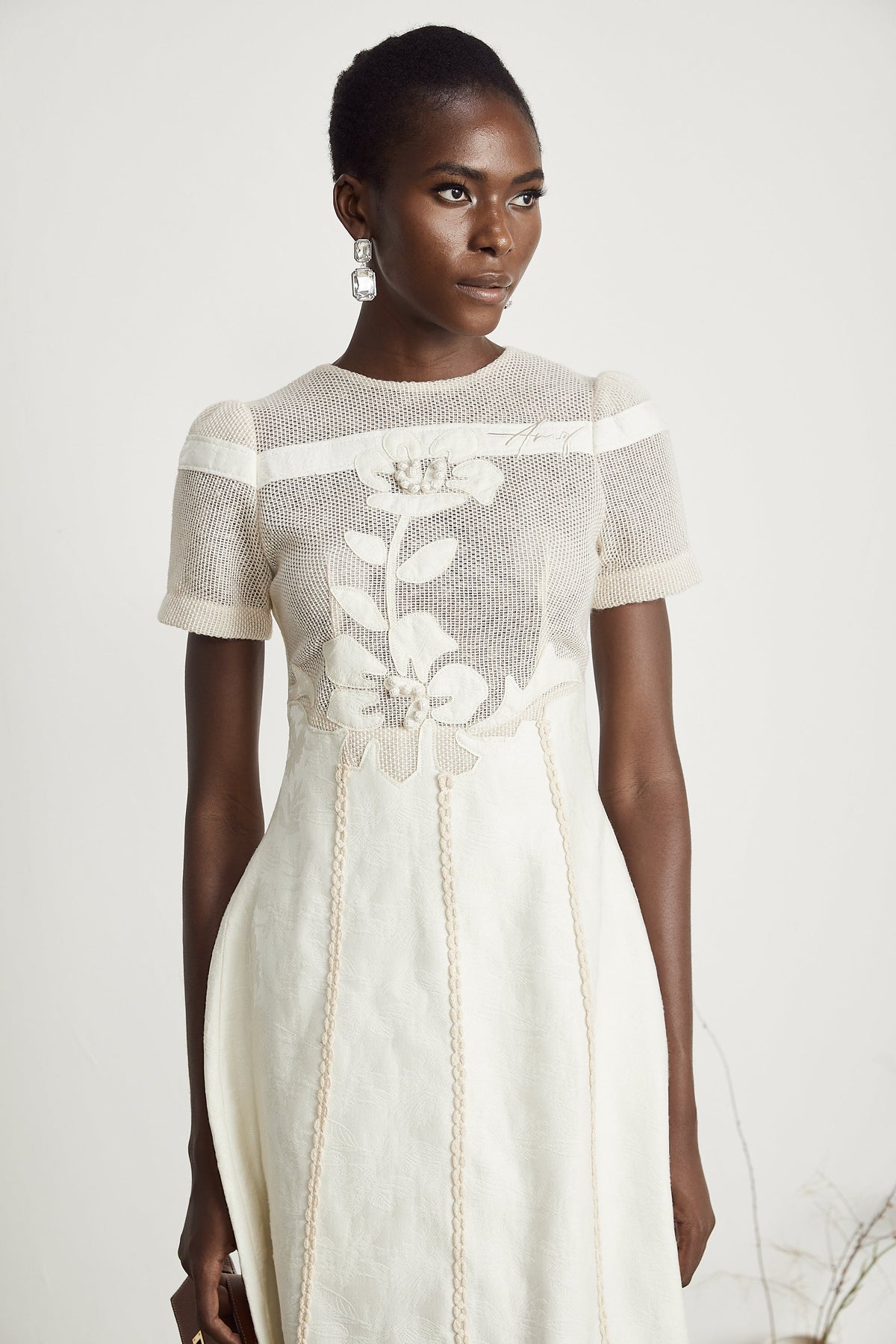 Diane floral embroidered openwork midi dress (Final Sale-US Only)