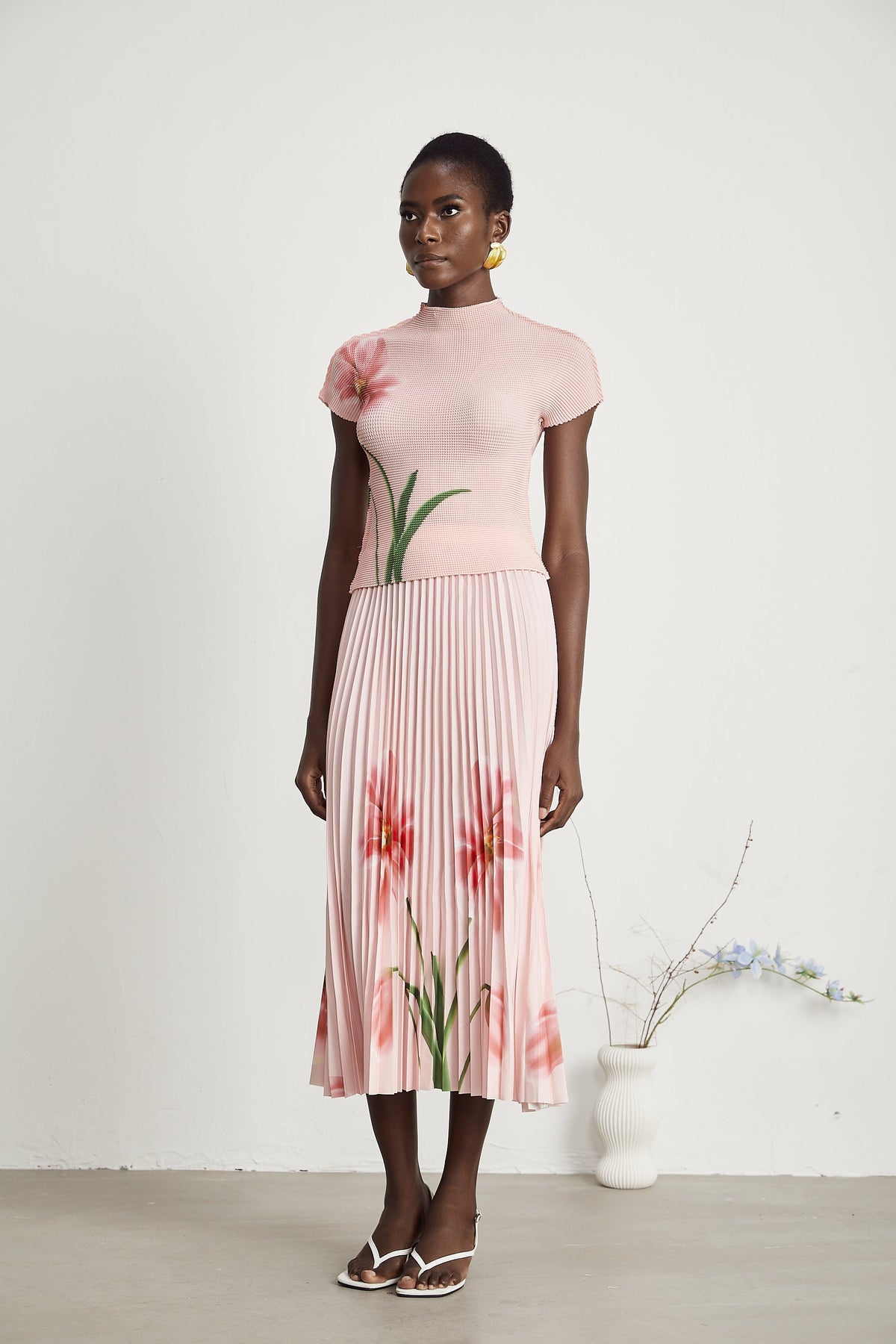 Justine floral-print stretch top & skirt matching set (Final Sale-US Only)