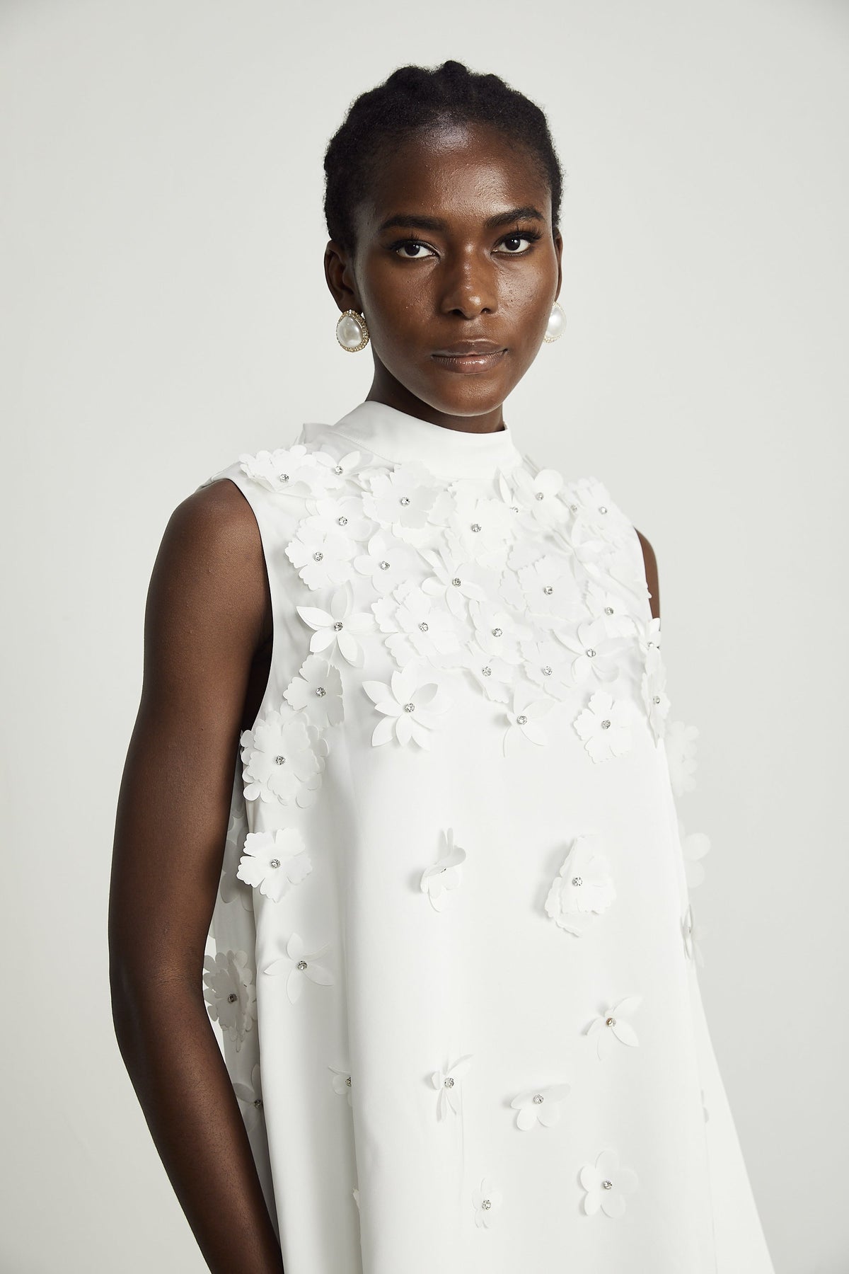 Genevieve faux-flower mini dress (Final Sale-US Only)