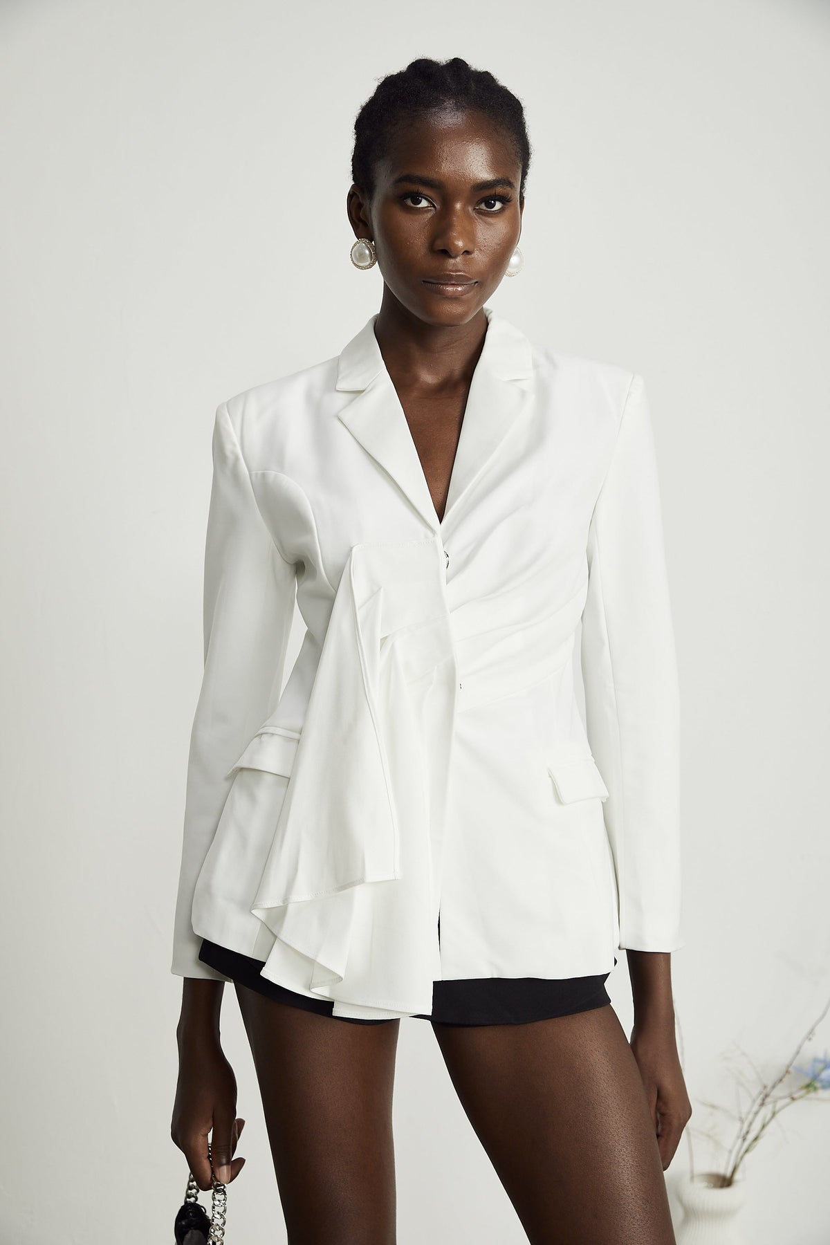 Faena draped asymmetrical blazer
