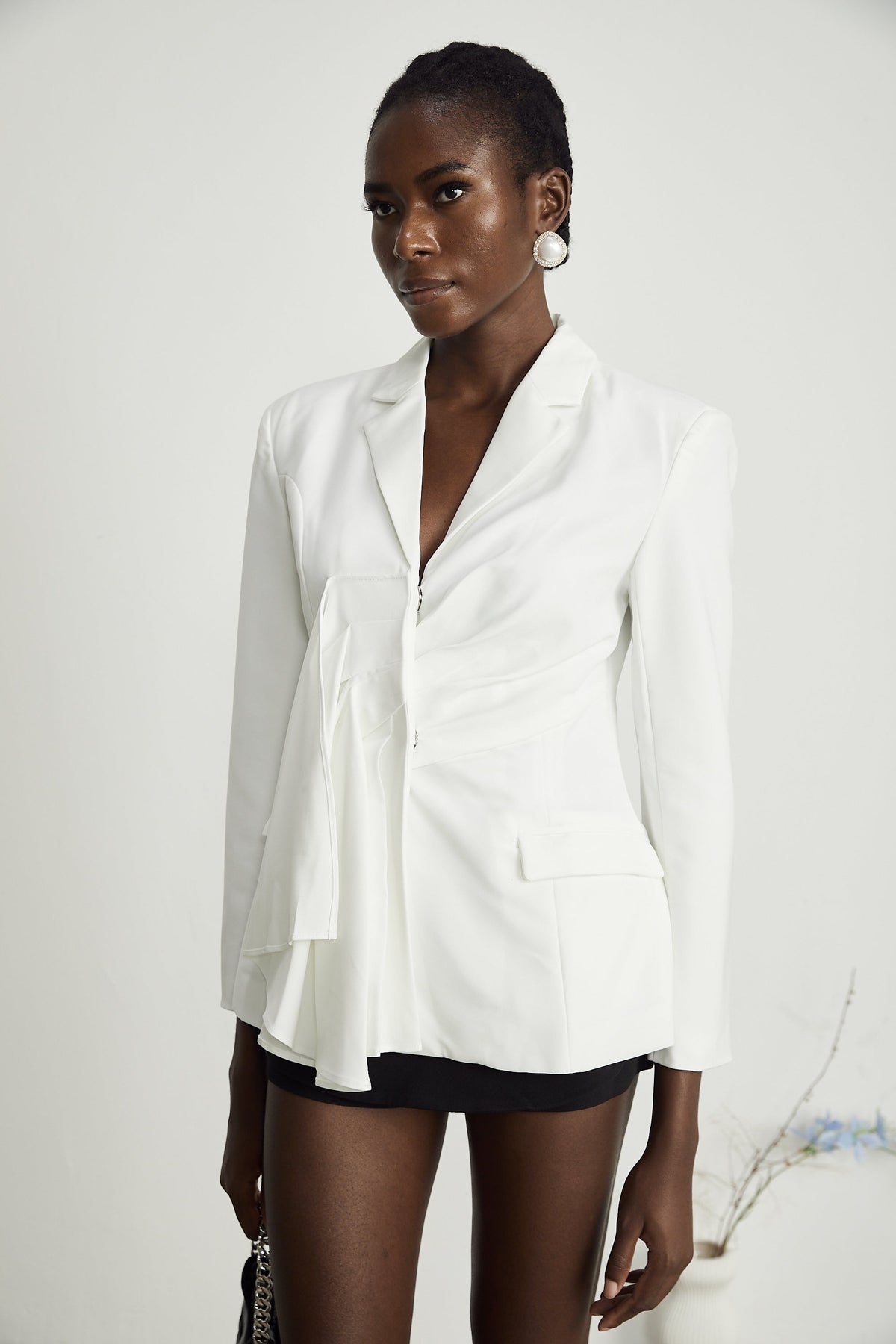 Faena draped asymmetrical blazer