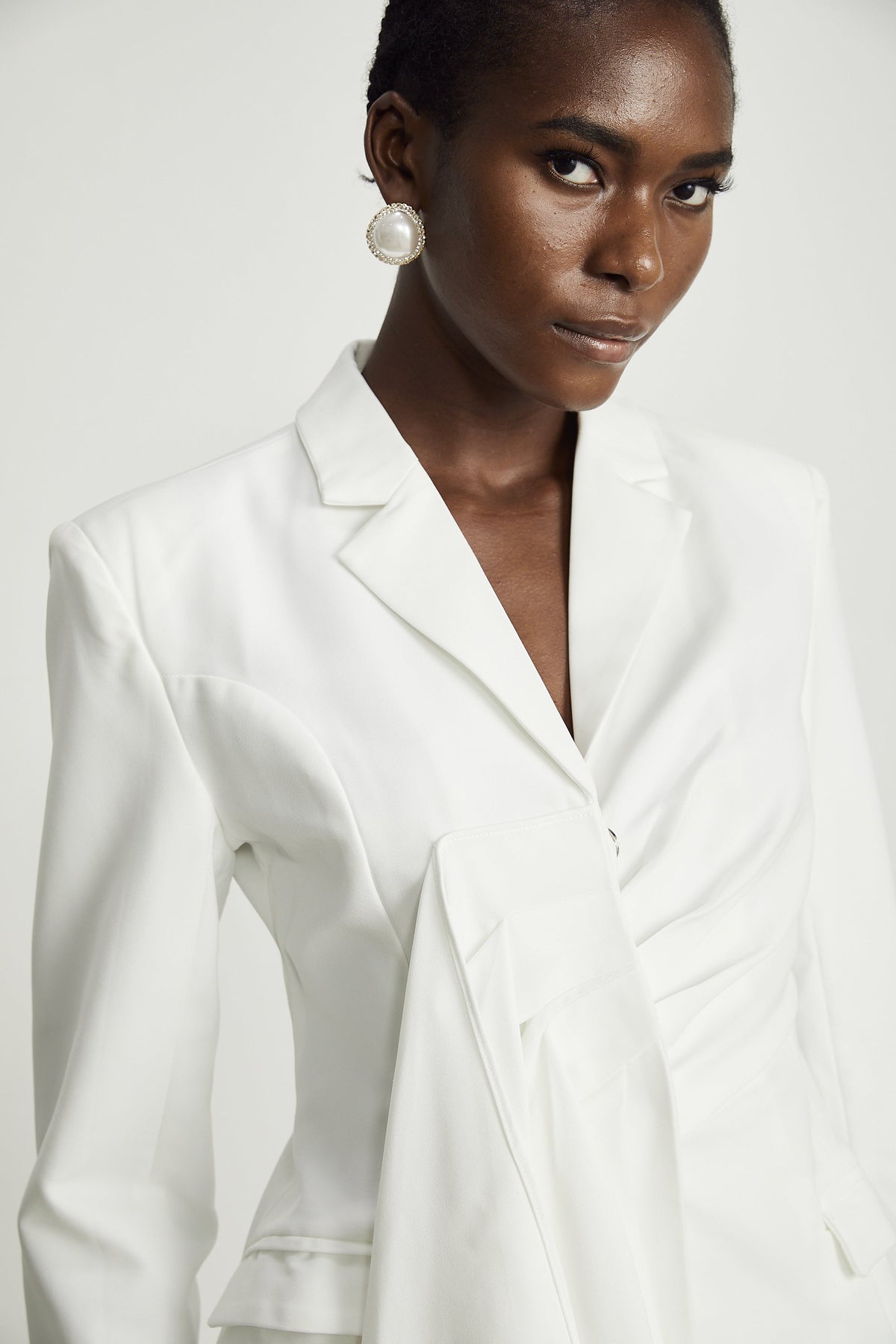 Faena draped asymmetrical blazer