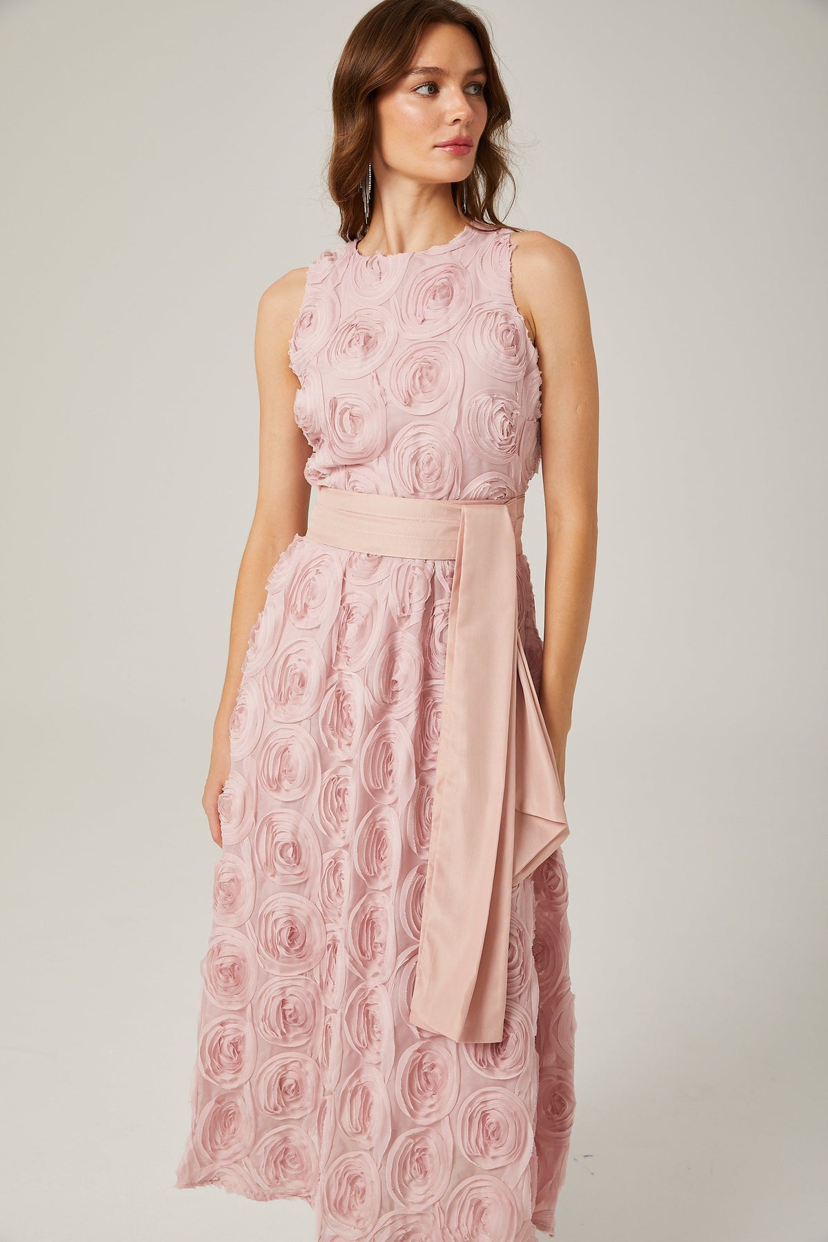 Paulette pink floral tie-waist midi dress (Final Sale-US Only)