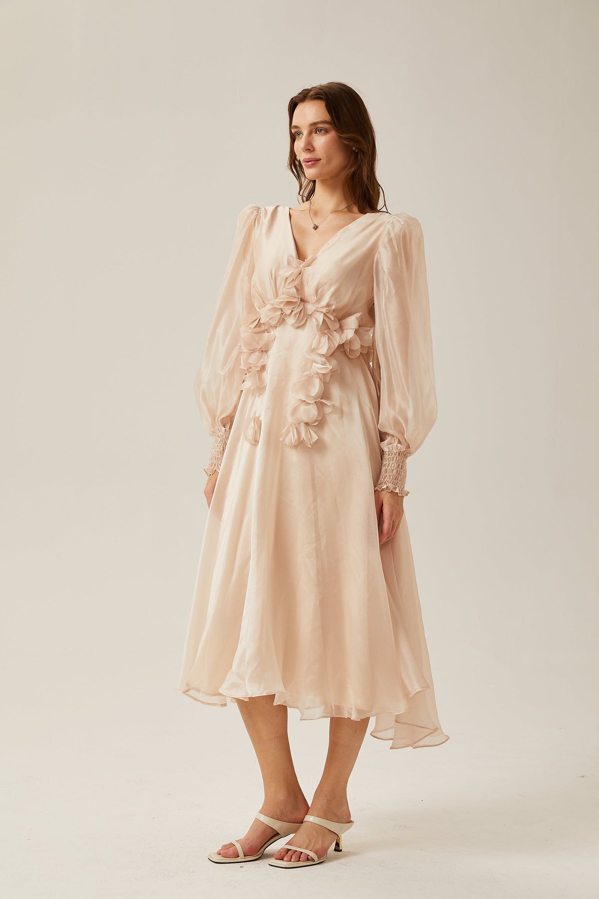 Lucie faux-floral embellished midi dress (Final Sale-US Only)