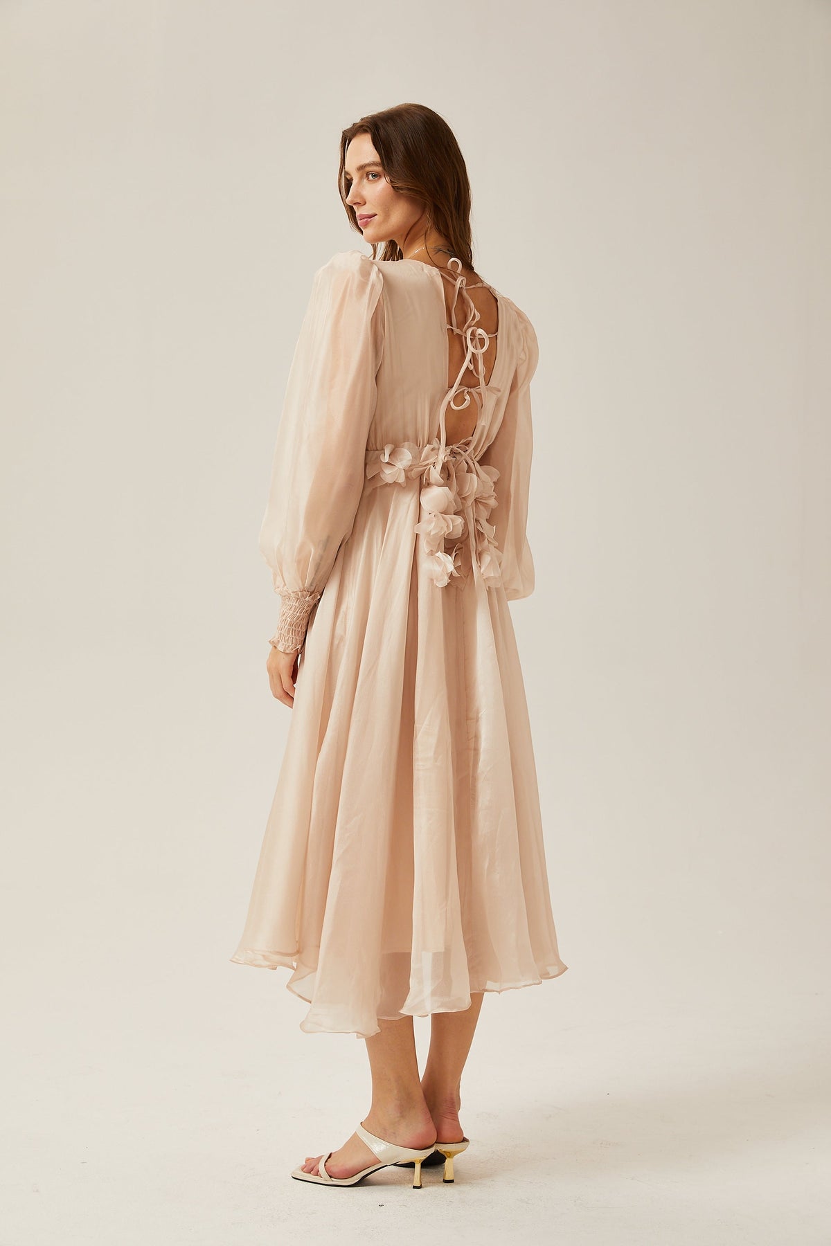 Lucie faux-floral embellished midi dress (Final Sale-US Only)
