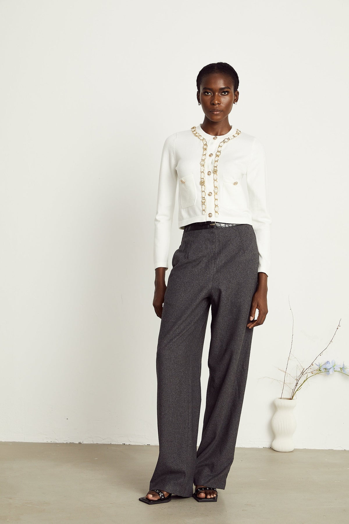 Karine chain-link knitted cardigan (Final Sale-US Only)