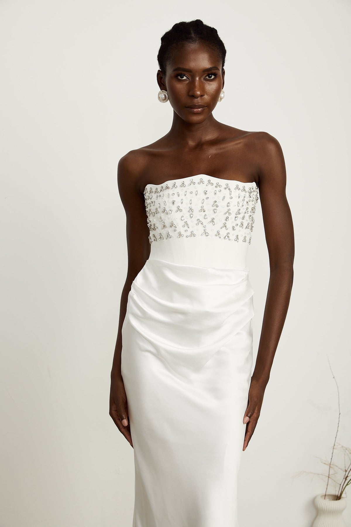 Aurore White Crystal Embellished Maxi Dress (Final Sale-US Only)