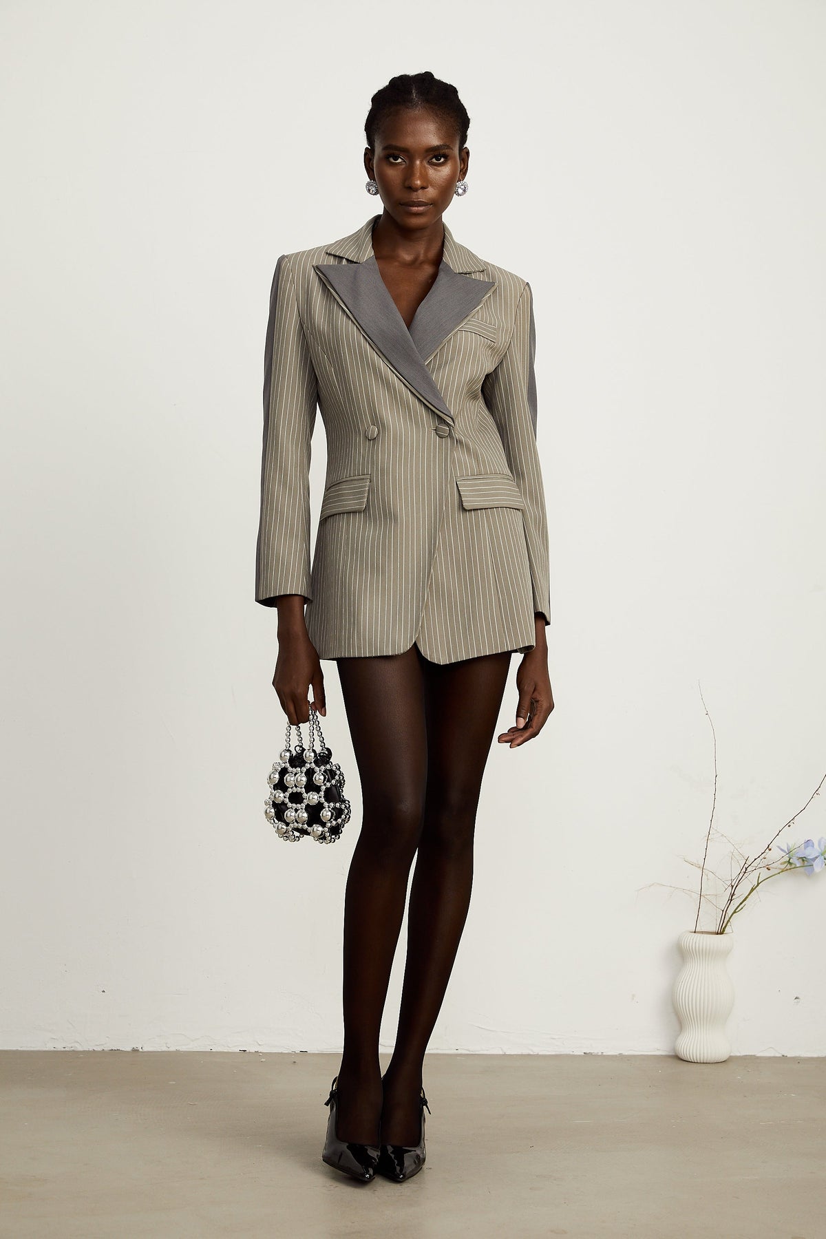 Georgia pinstripe panelled blazer