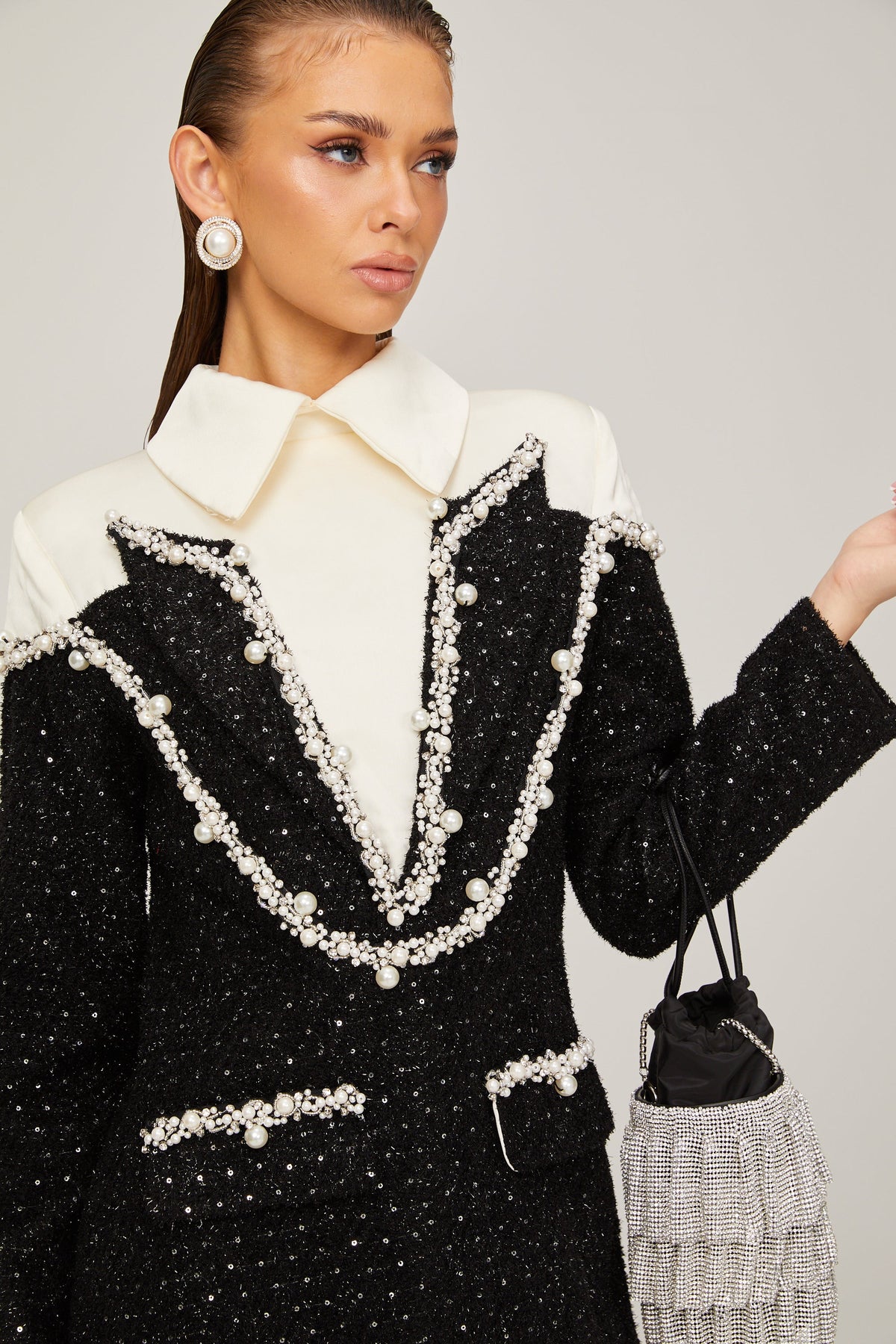 Éléonore faux-pearl tweed mini dress (Final Sale)