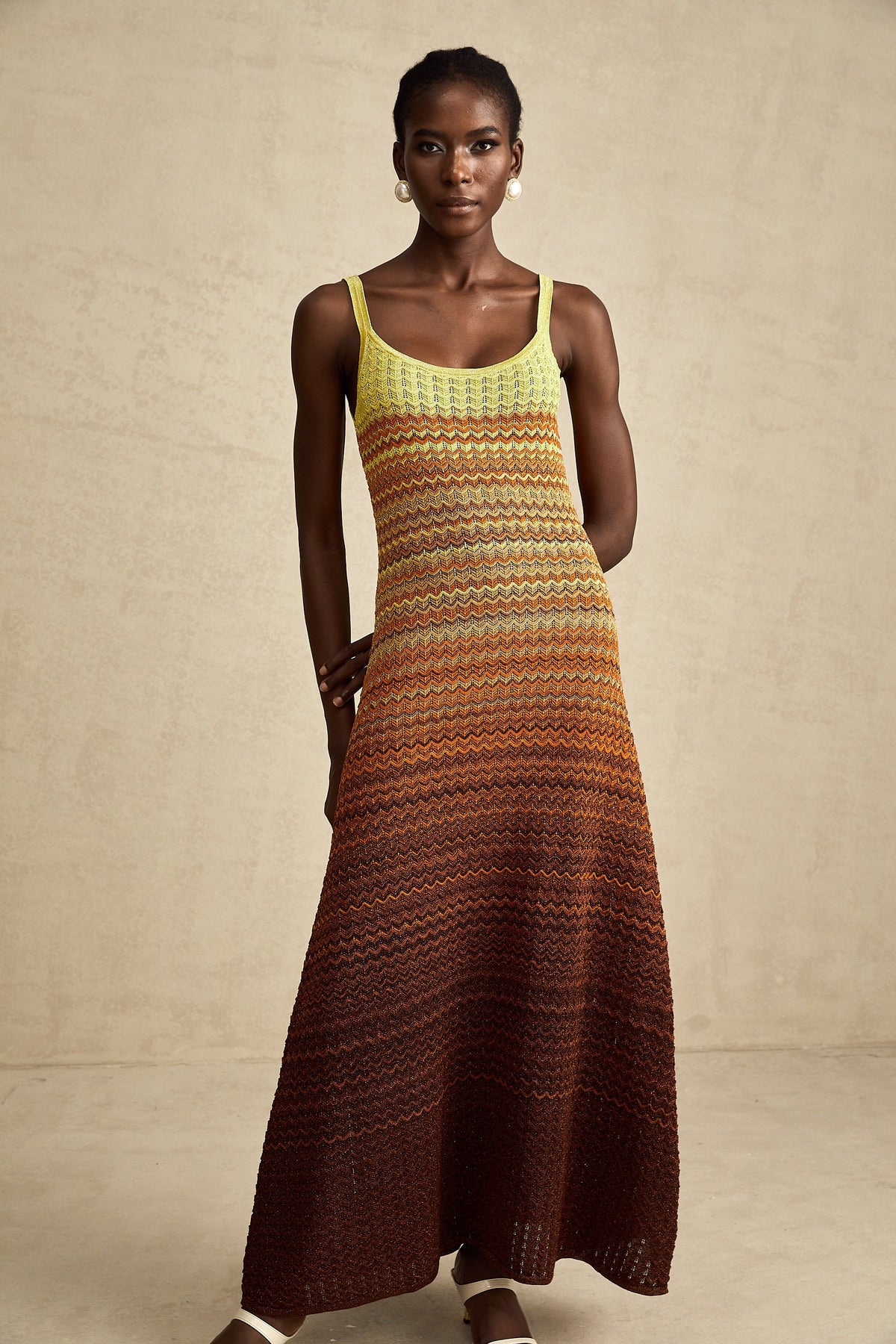 Audrey gradient knitted maxi dress