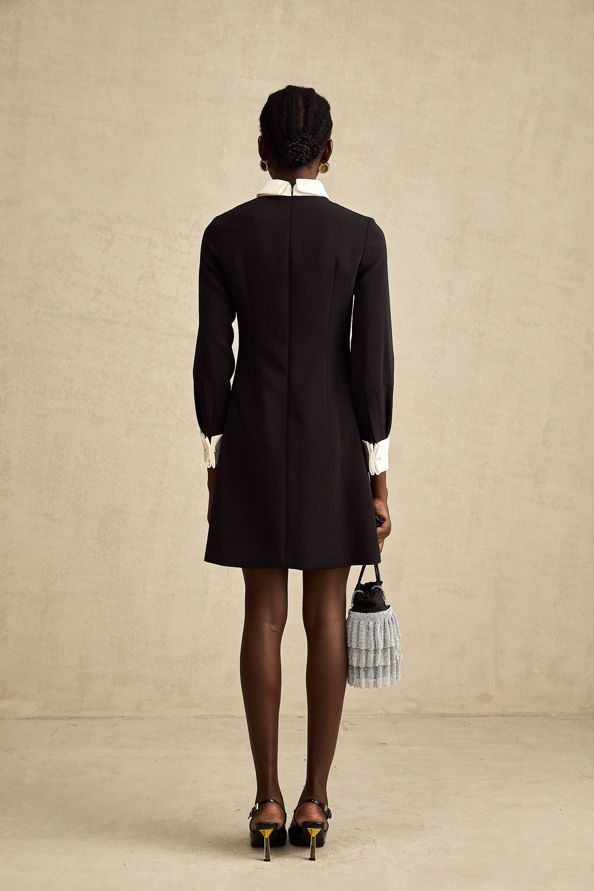 Esmée contrast-color embellished mini dress