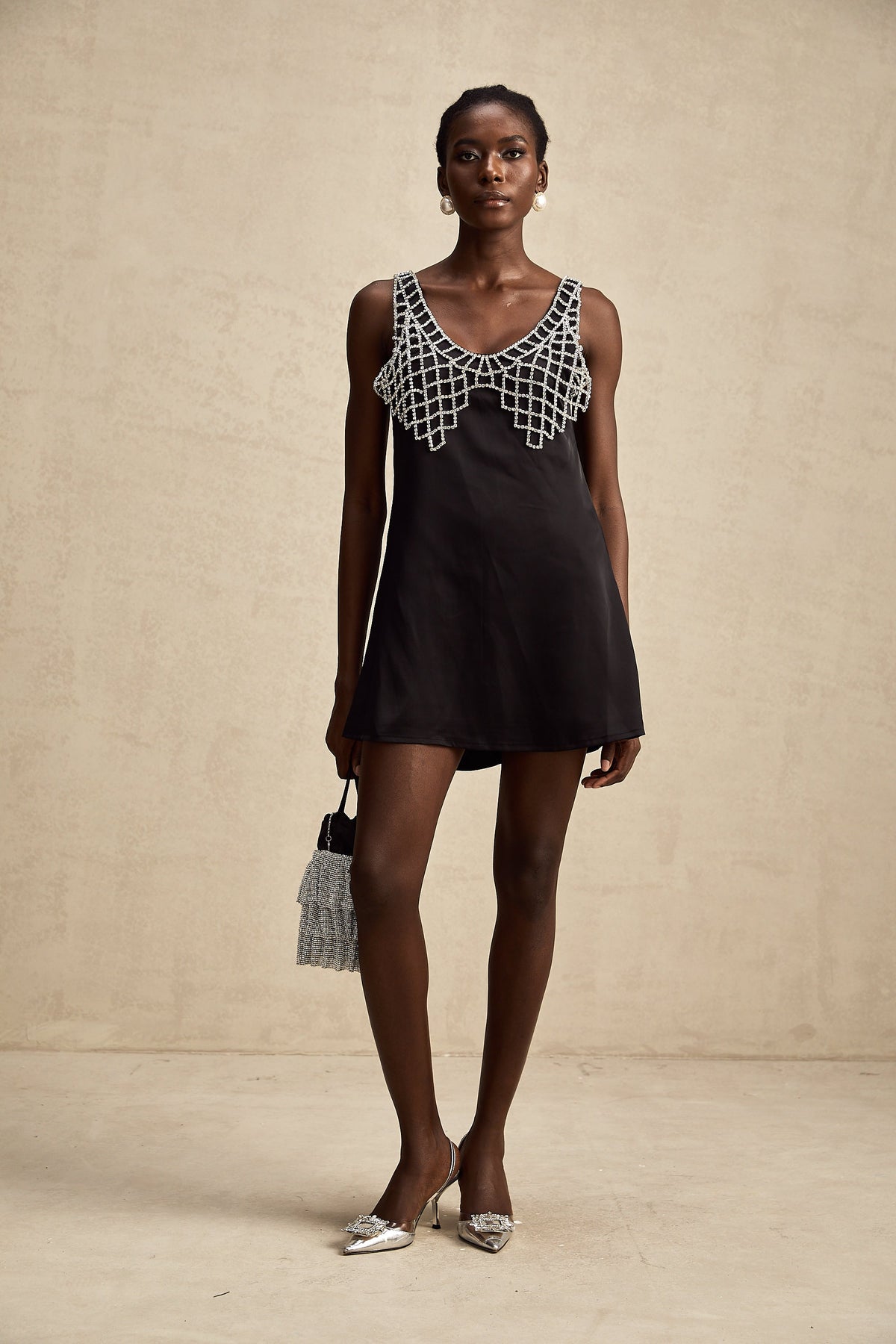 Léonore crystal-embellished satin mini dress (Final Sale-US Only)