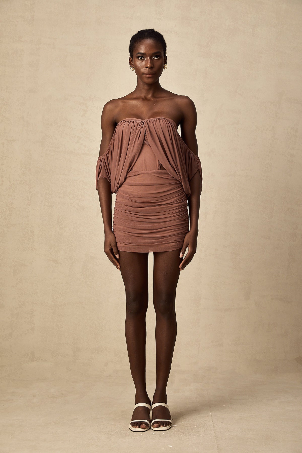 Zohra off-shoulder bodysuit & skirt matching set