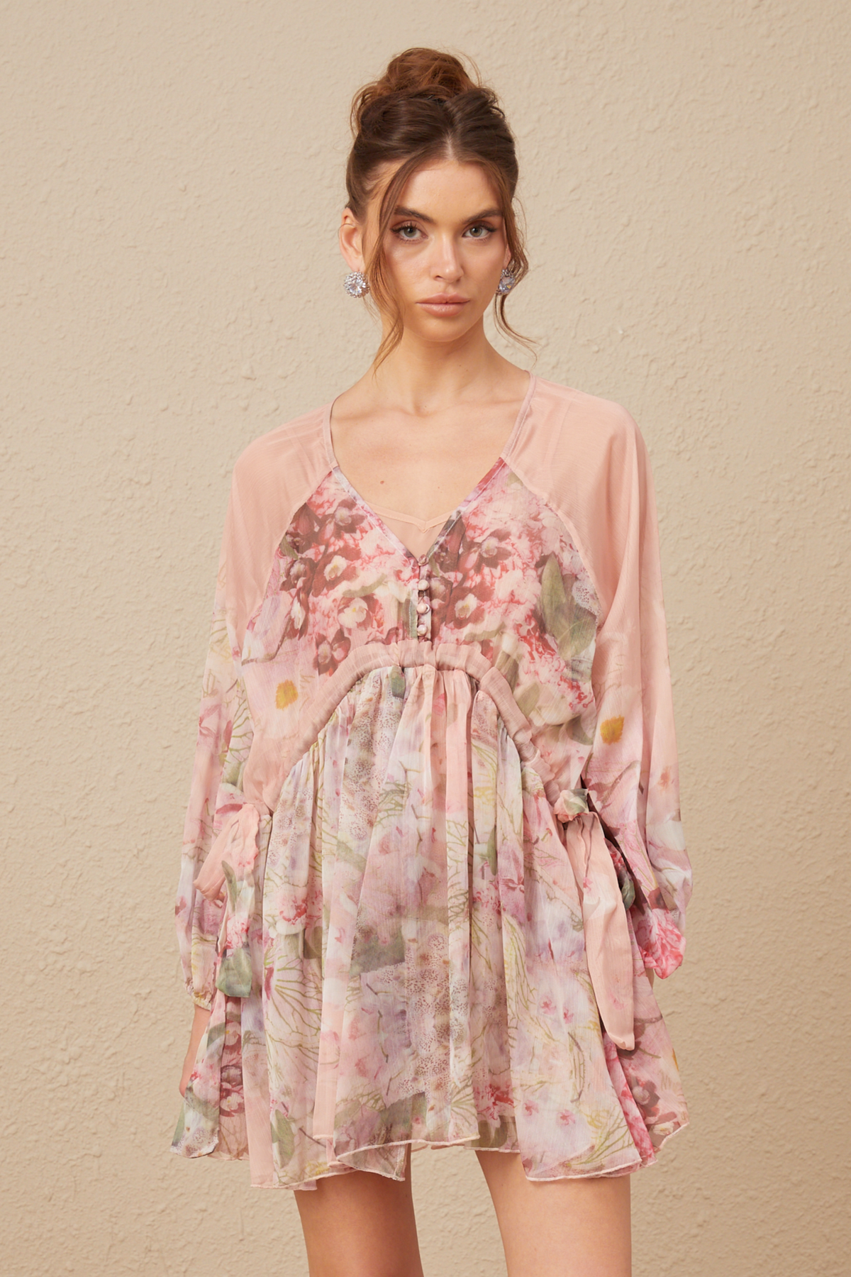 Alicia floral-print pleated silk mini dress (Final Sale-US Only)