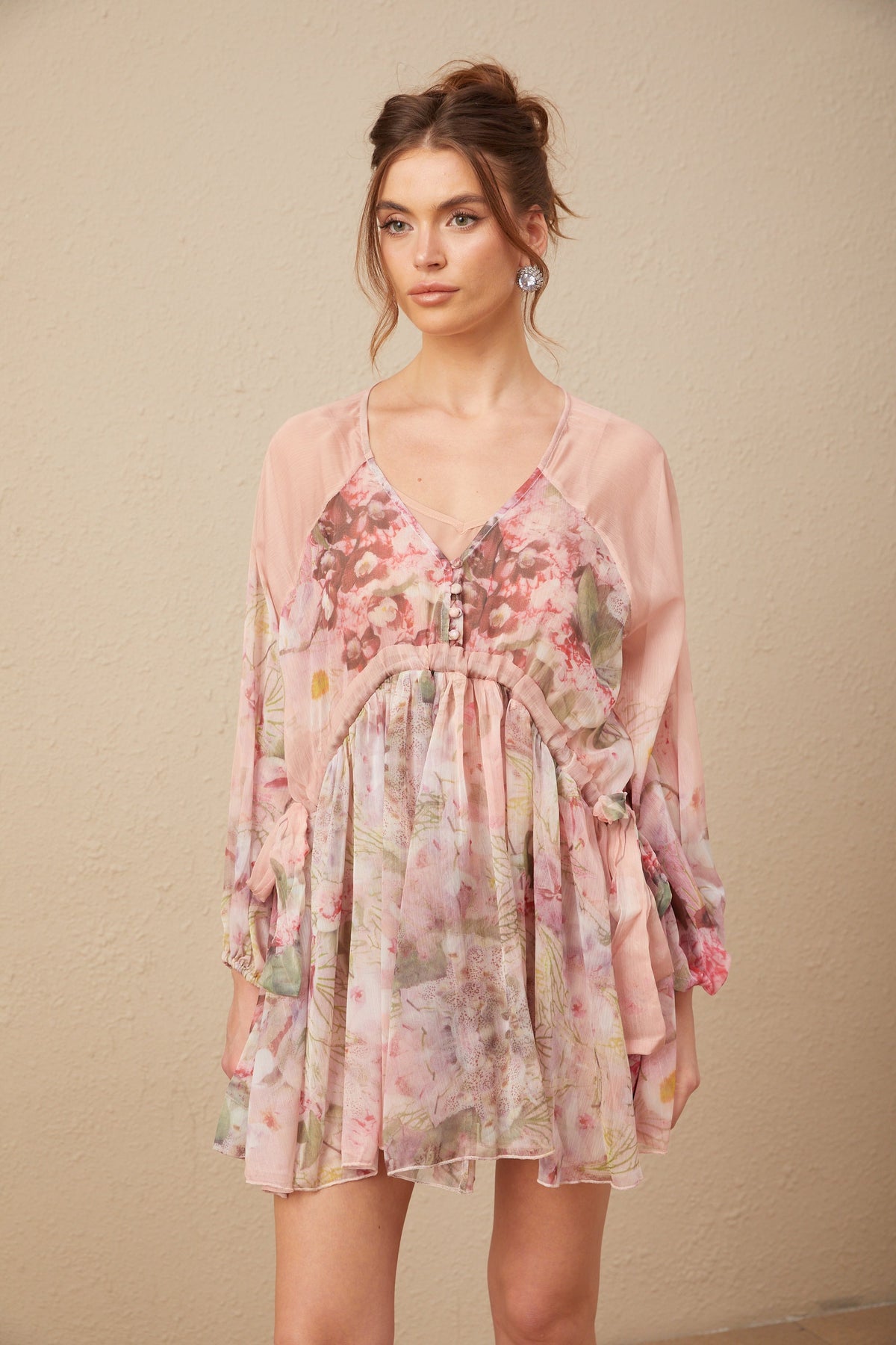 Alicia floral-print pleated silk mini dress (Final Sale-US Only)