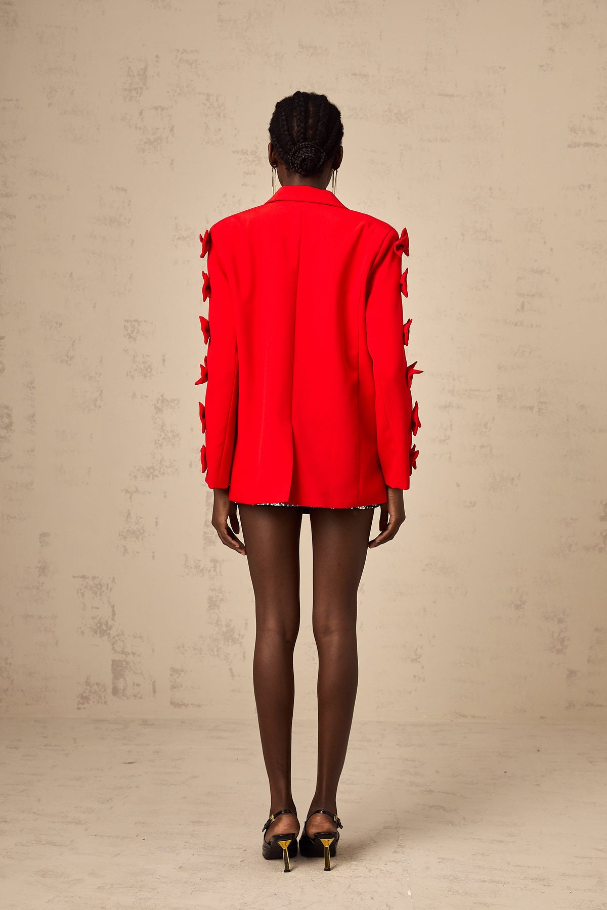 Bella red bowknot cut-out blazer (Final Sale-US Only)